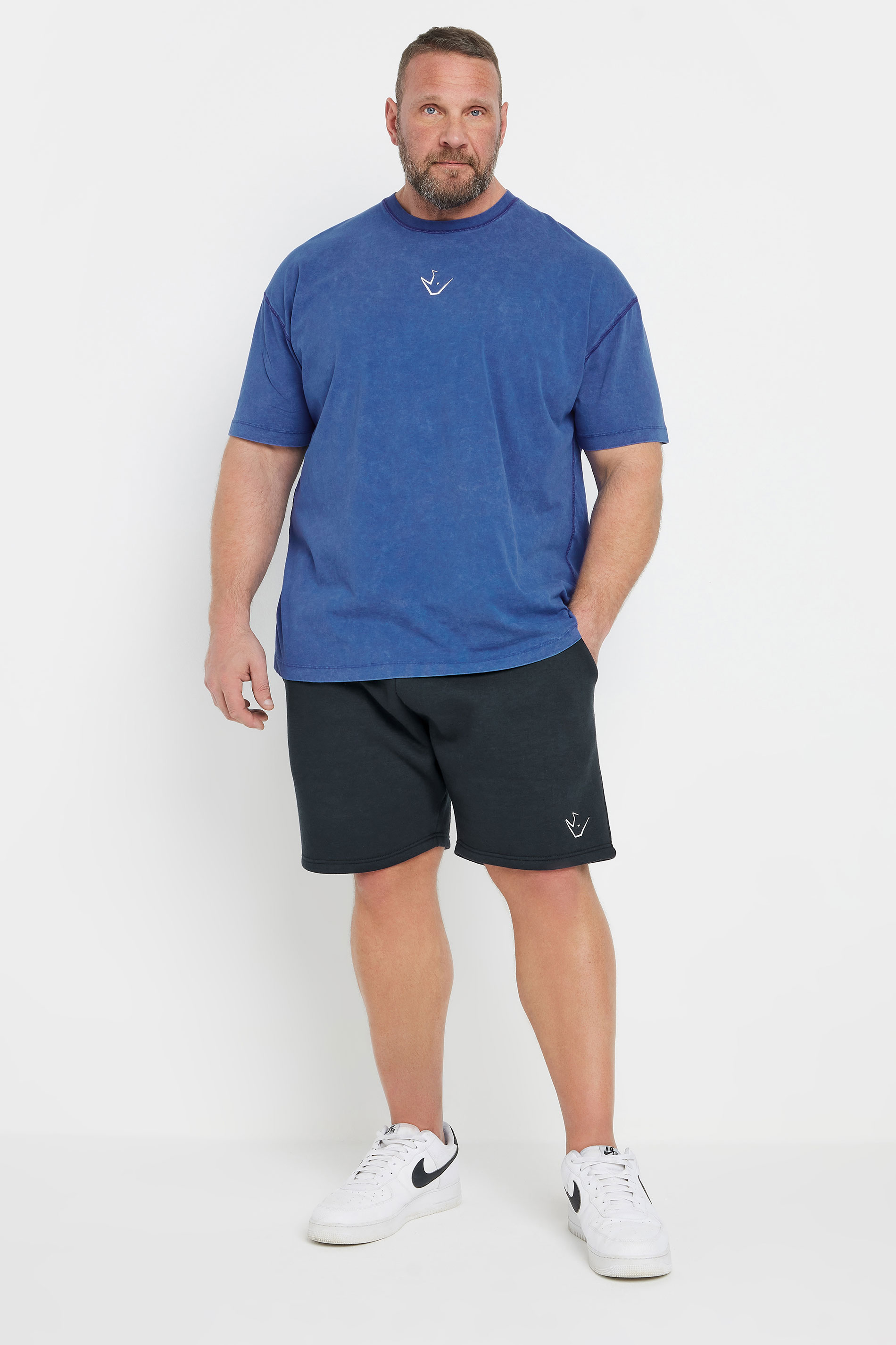 IronRhino Big & Tall Blue Acid Wash 'Barbell Club' T-Shirt | BadRhino 3