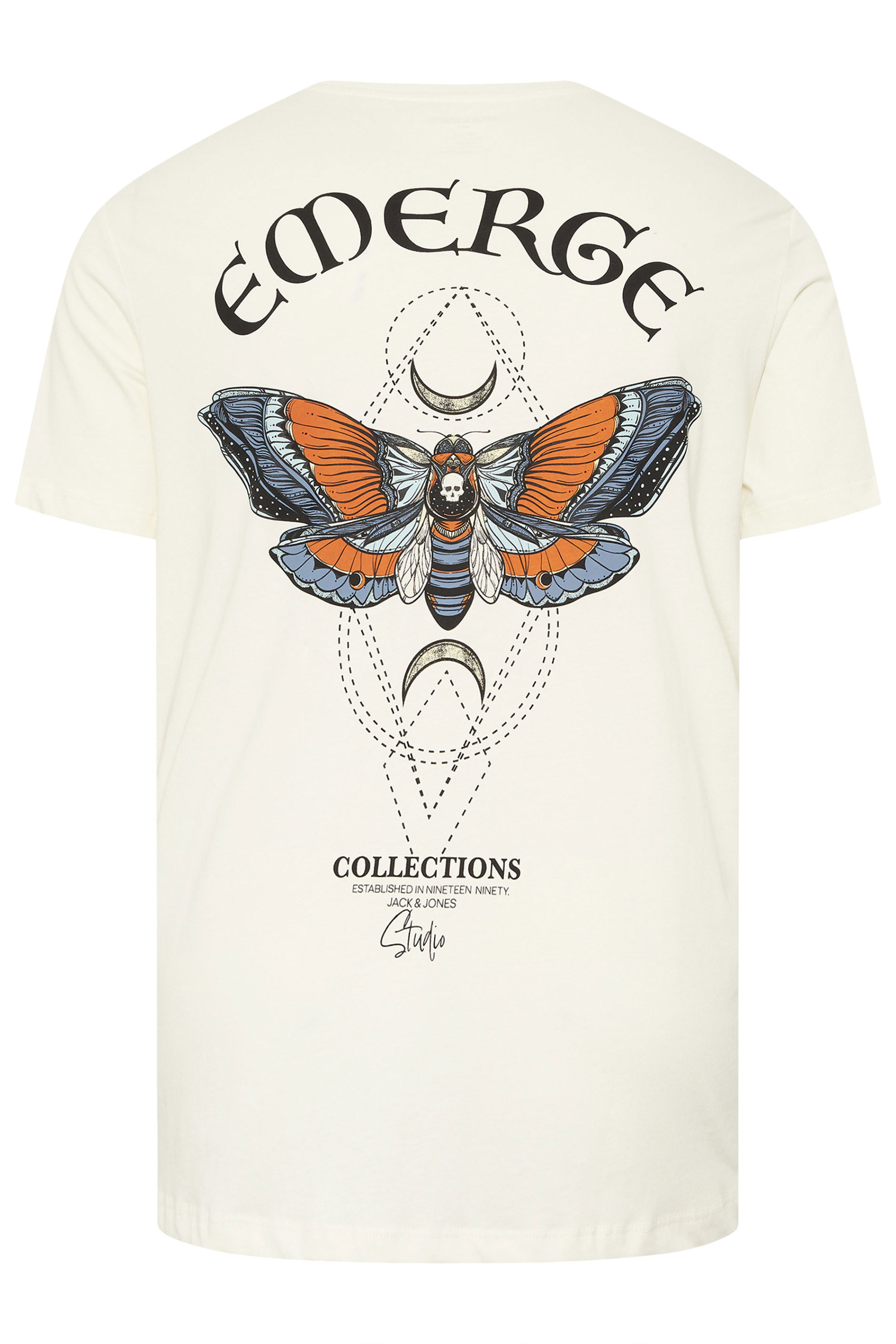 JACK & JONES Big & Tall Antique White Graphic T-Shirt | BadRhino 6