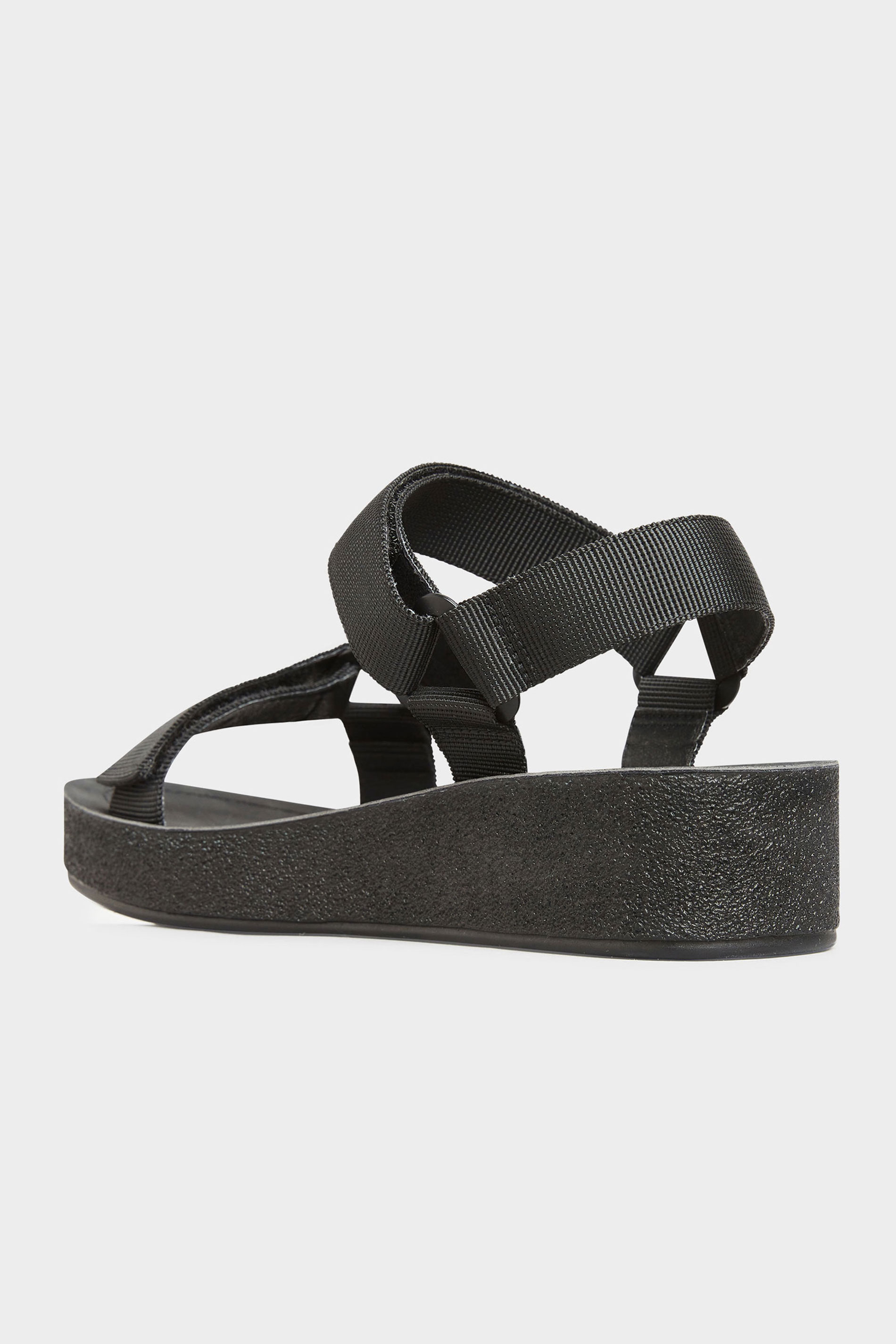 LIMITED COLLECTION Black Sporty Mid Platform Sandals In Extra Wide Fit | Yours Clothing 5