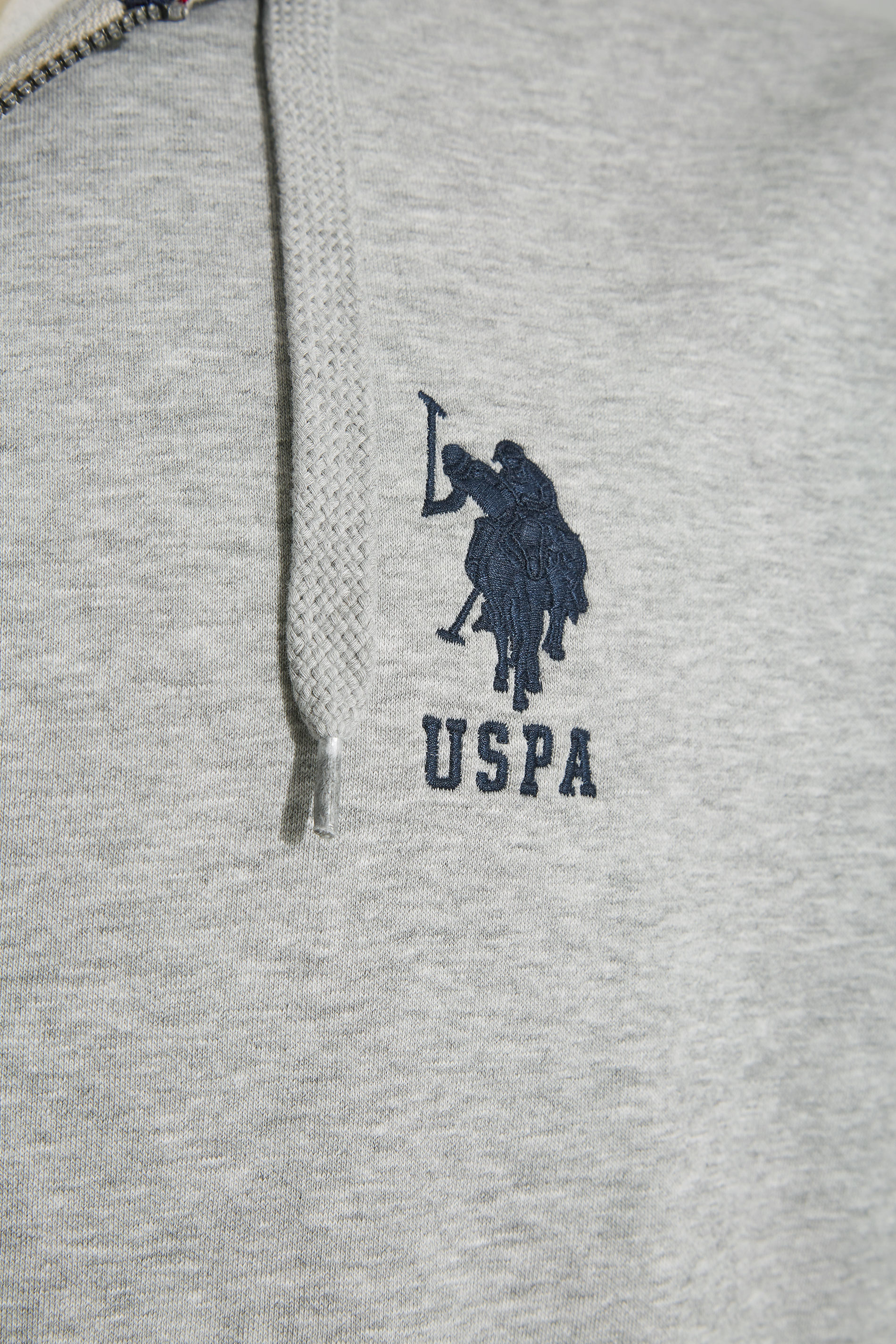 U.S. POLO ASSN. Big & Tall Grey Player 3 Zip Through Hoodie | BadRhino 2