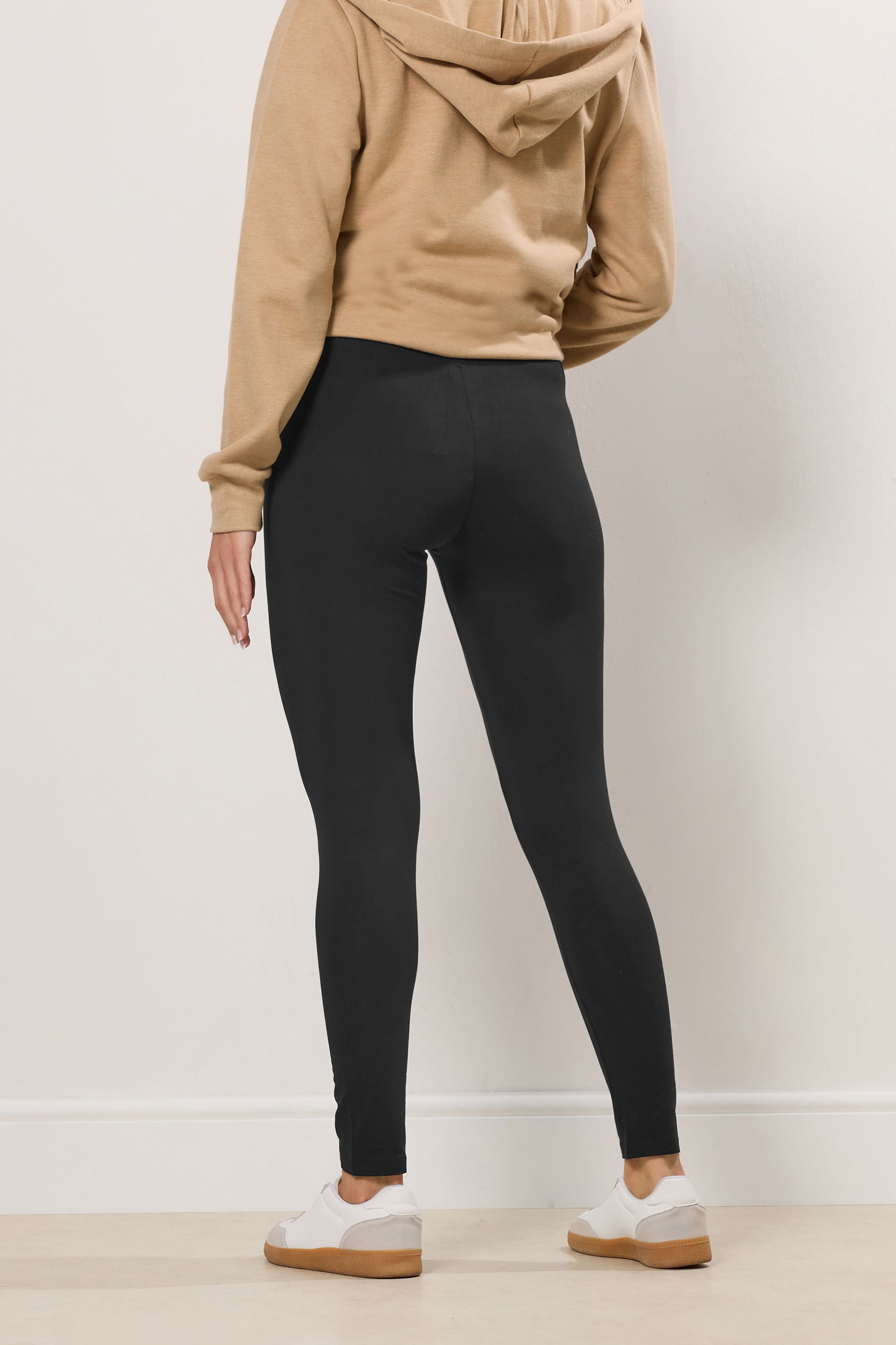 LTS Tall Black Fold Over Leggings | Long Tall Sally 3