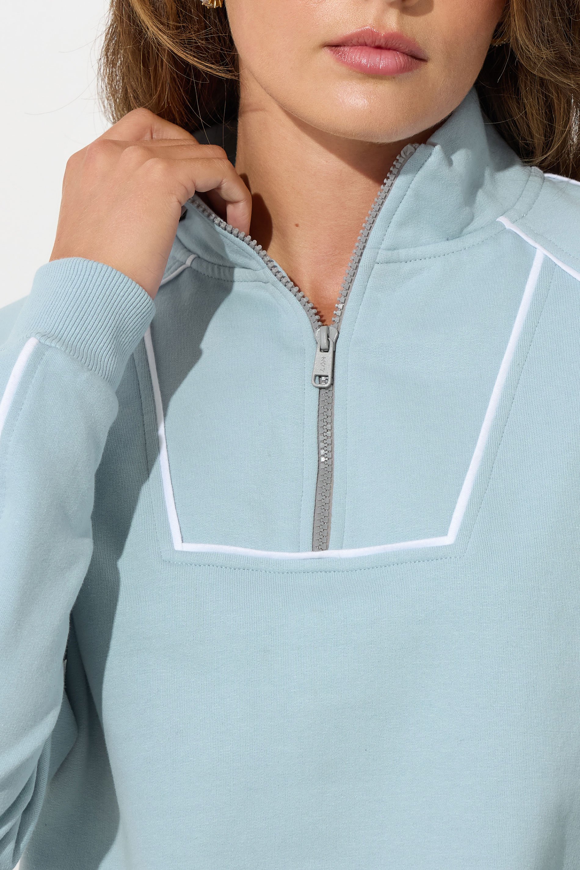 LTS Tall Womens Light Blue Zip Sweatshirt | Long Tall Sally 5
