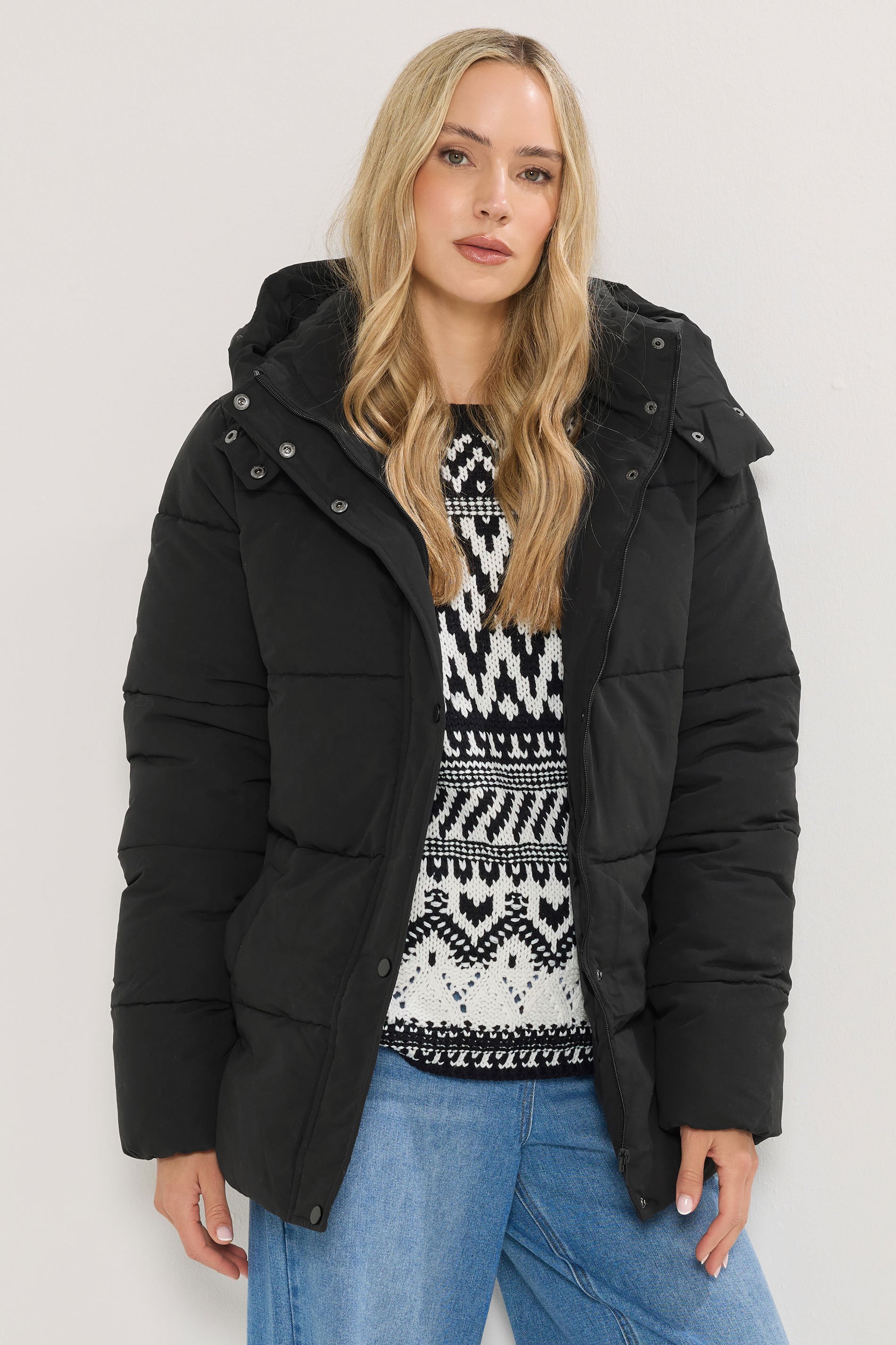 LTS Tall Black Padded Coat | Long Tall Sally 1