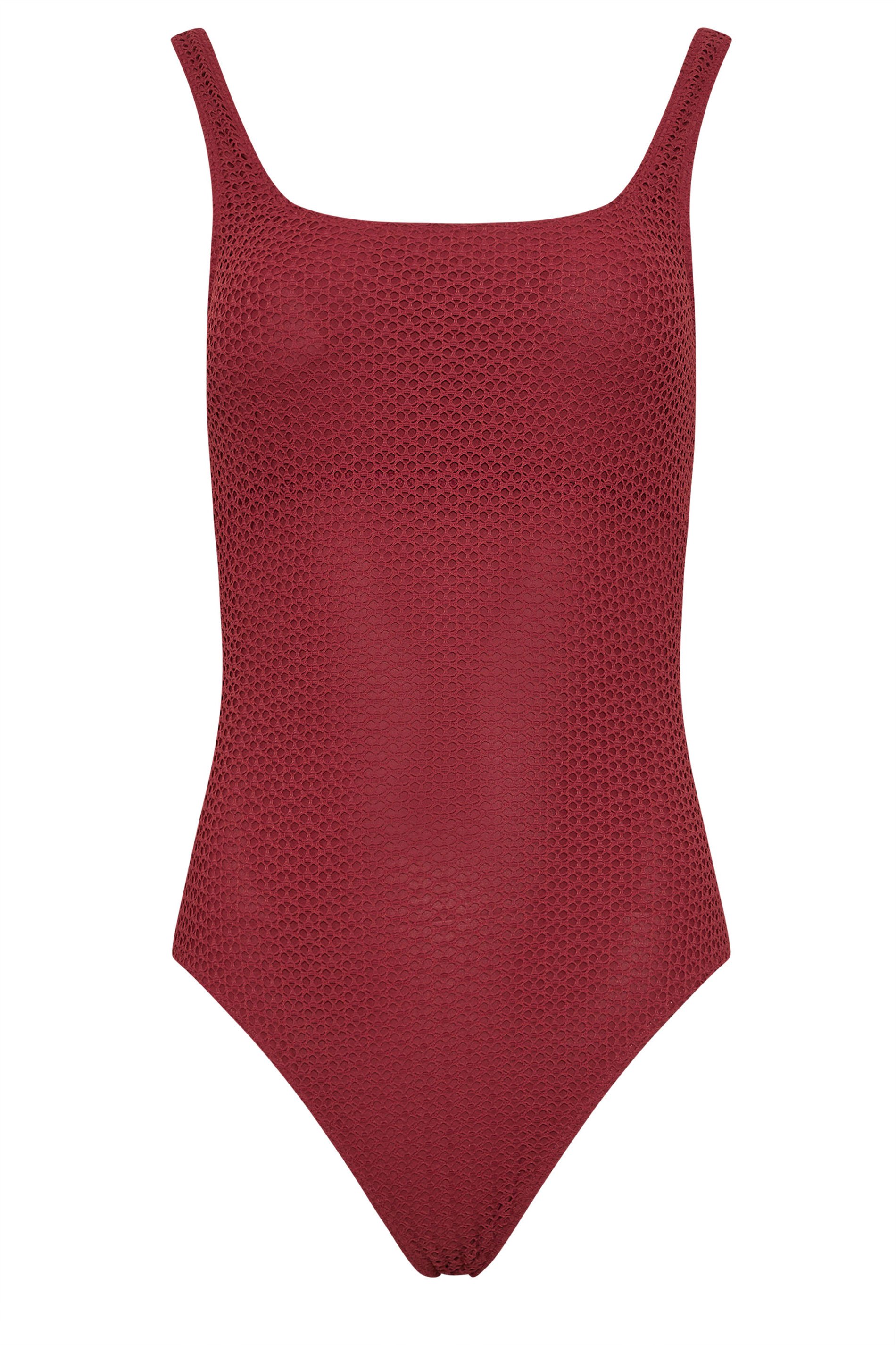 LTS Tall Womens Rust Orange Crochet Swimsuit | Long Tall Sally 2