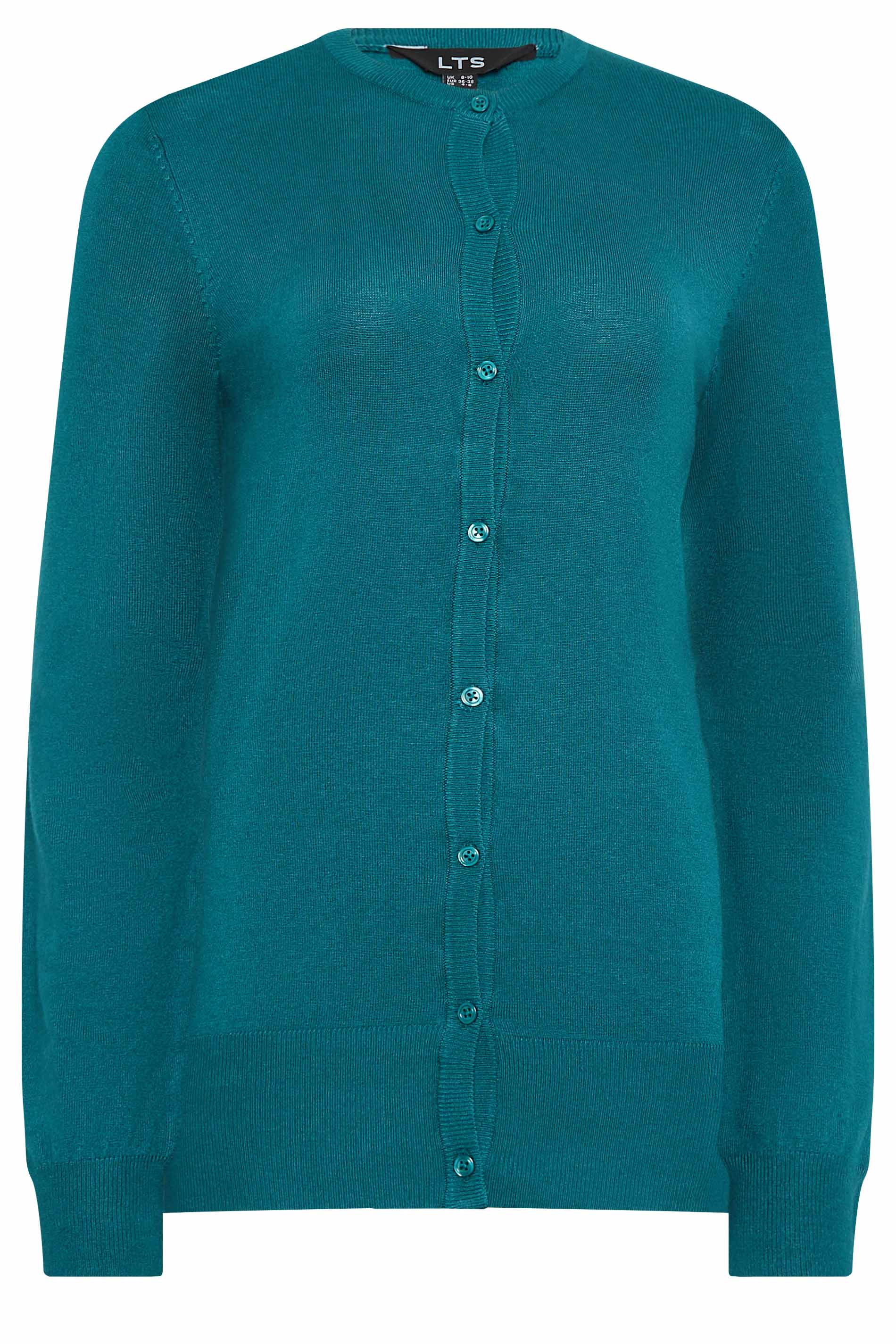 LTS Tall Teal Blue Button Down Knit Cardigan | Long Tall Sally