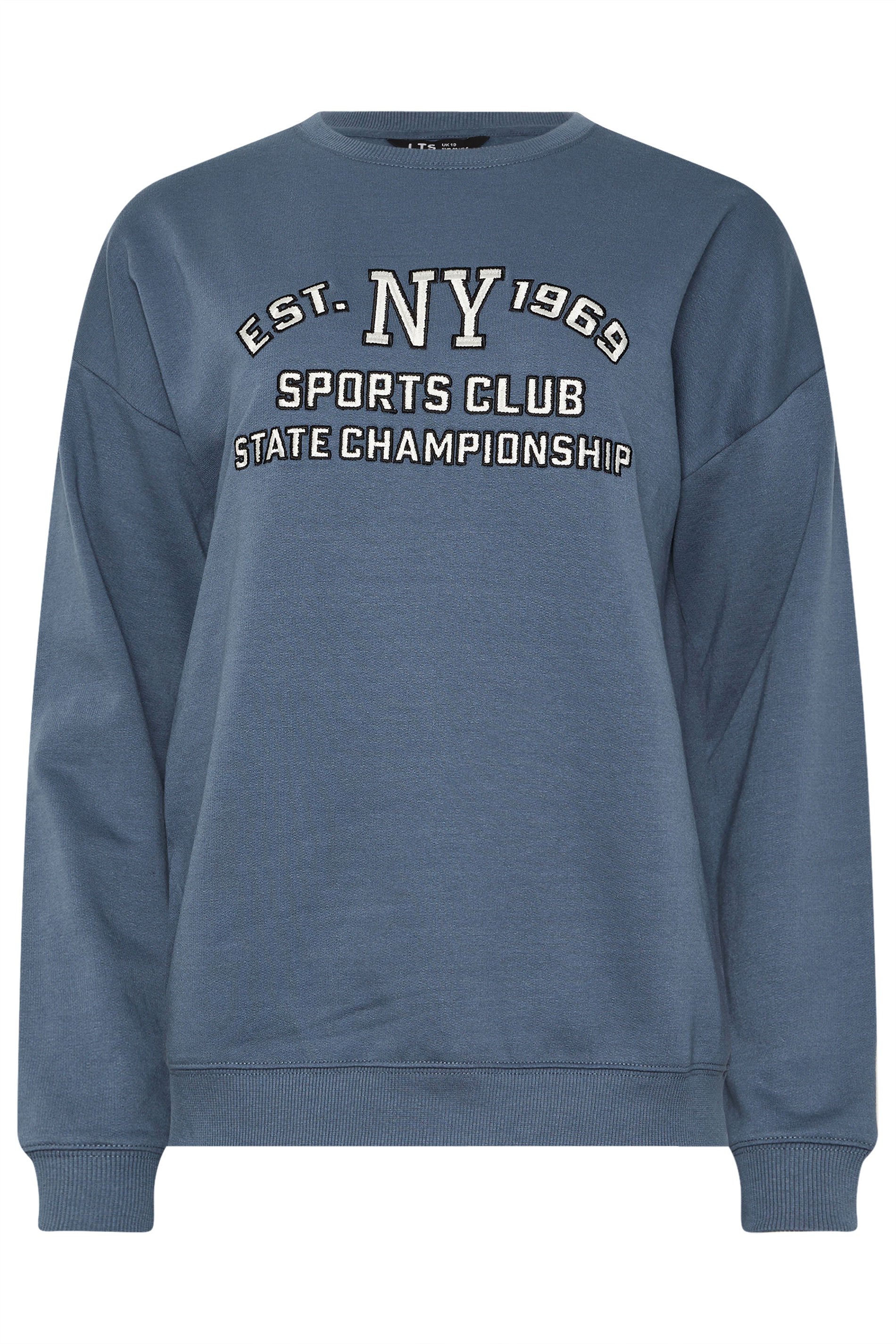 LTS Tall Blue 'NY 1969' Slogan Sweatshirt | Long Tall Sally 6