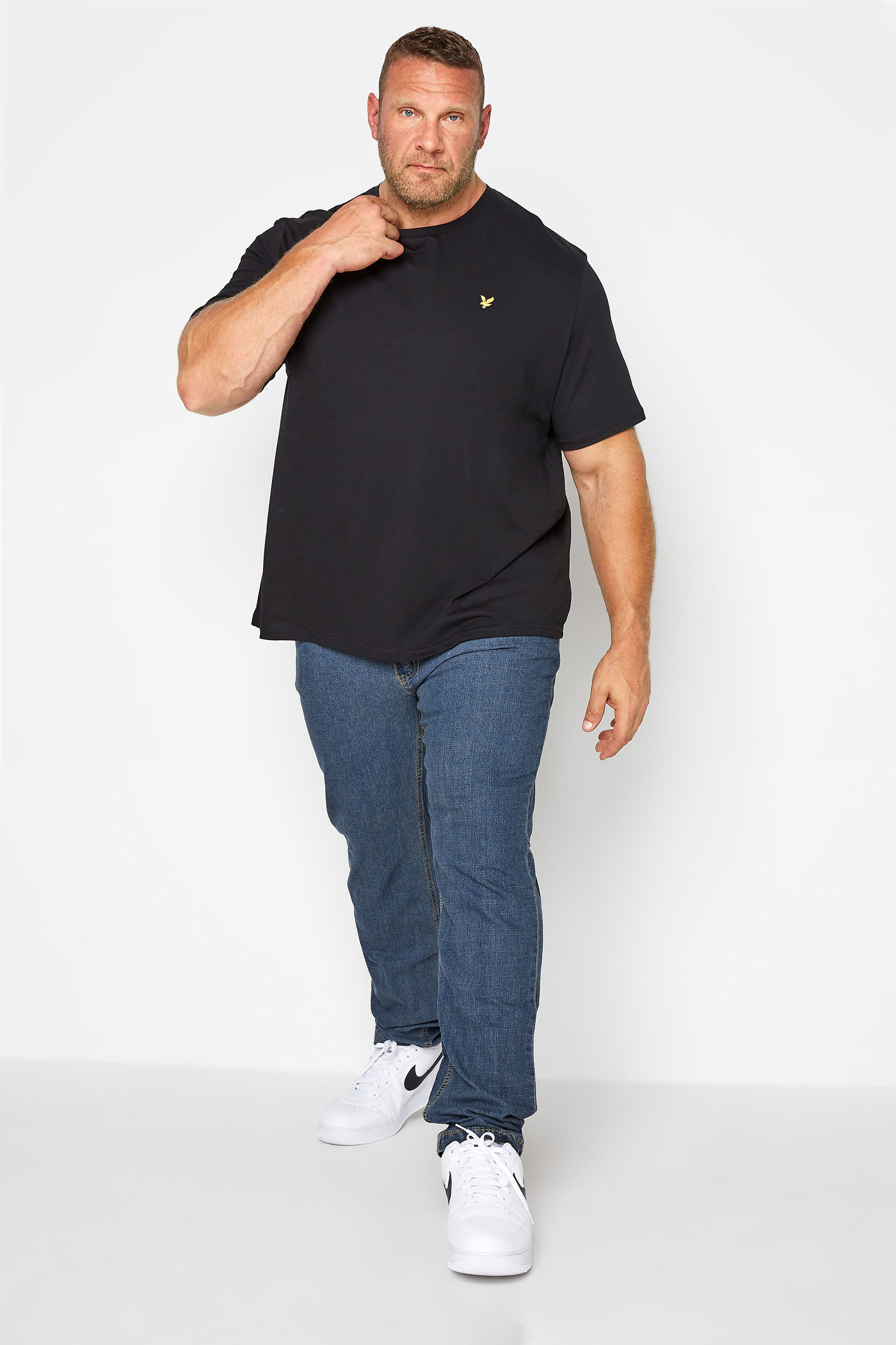 D555 Blue Elasticated Waist Relaxed Fit Jeans | BadRhino 2