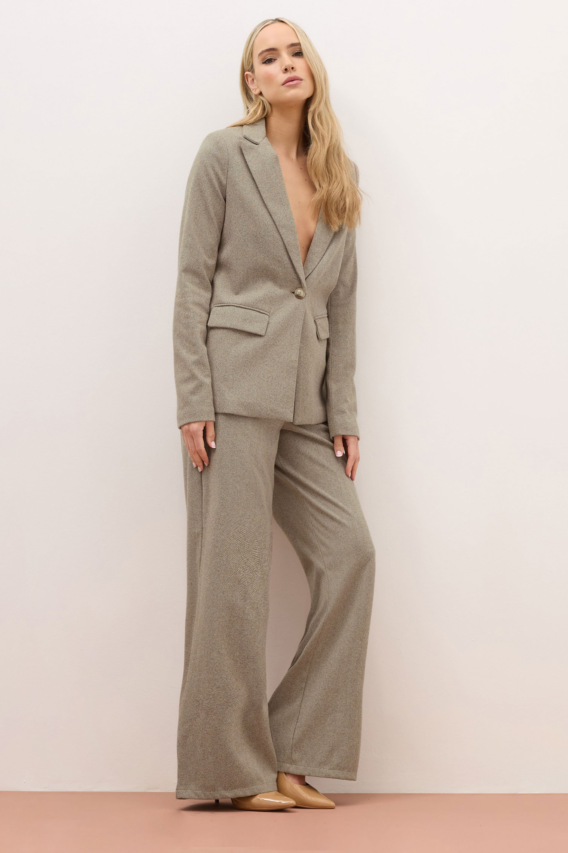 LTS PREMIUM Tall Brown Herringbone Blazer | Long Tall Sally 6