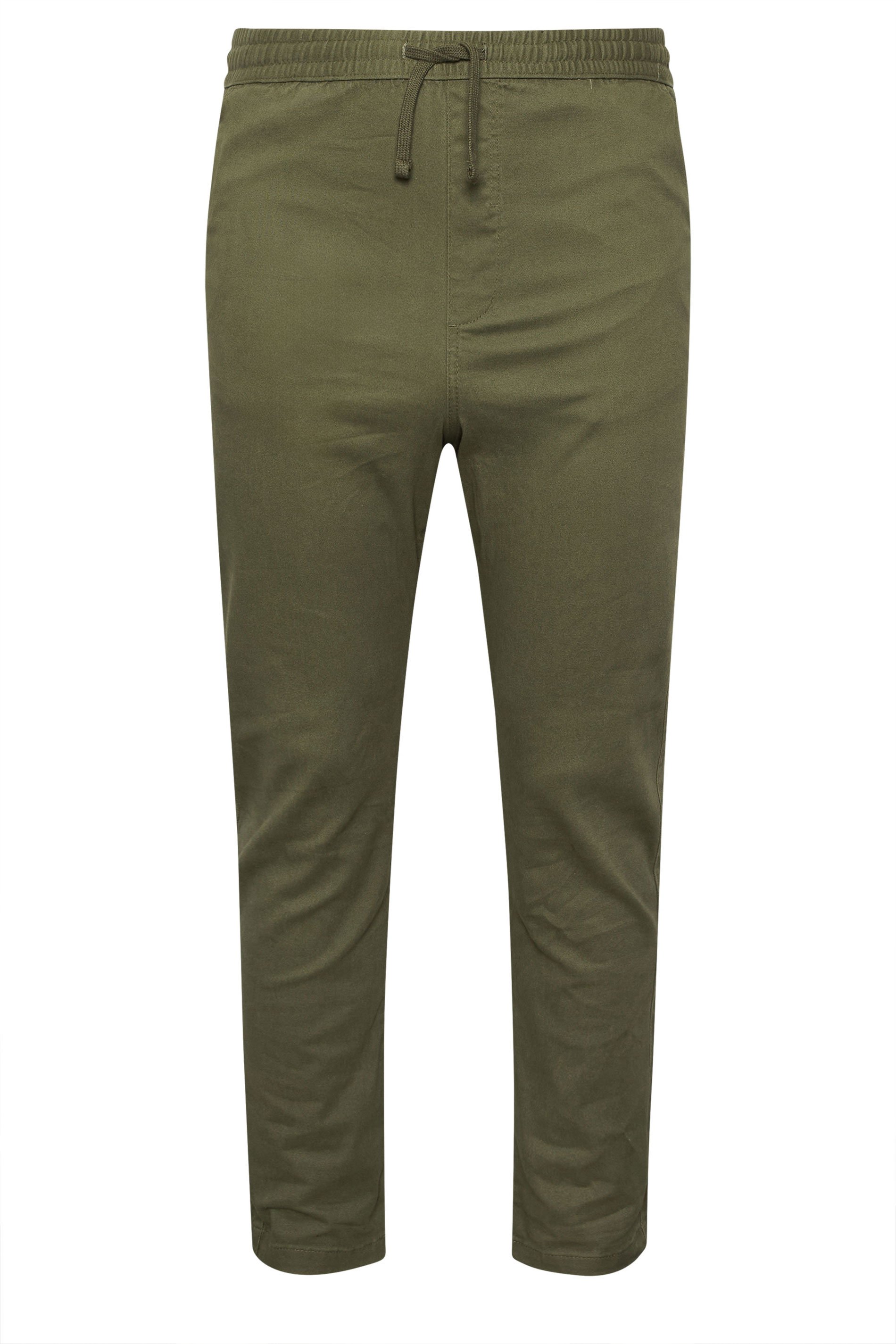 BadRhino Big & Tall Olive Green Elasticated Waist Chinos | BadRhino 6
