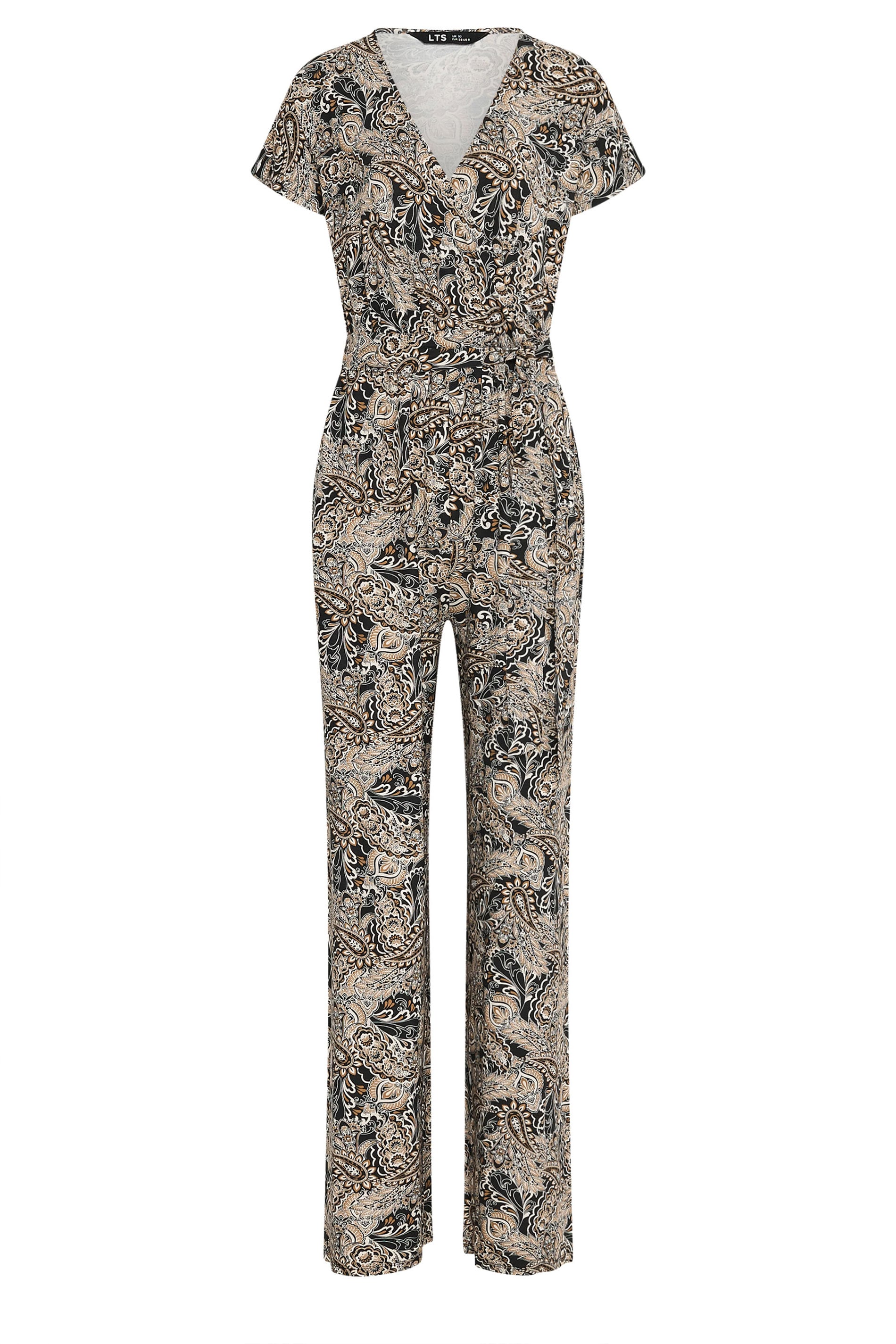 LTS Tall Women's Black Paisley Wrap Jumpsuit | Long Tall Sally 5