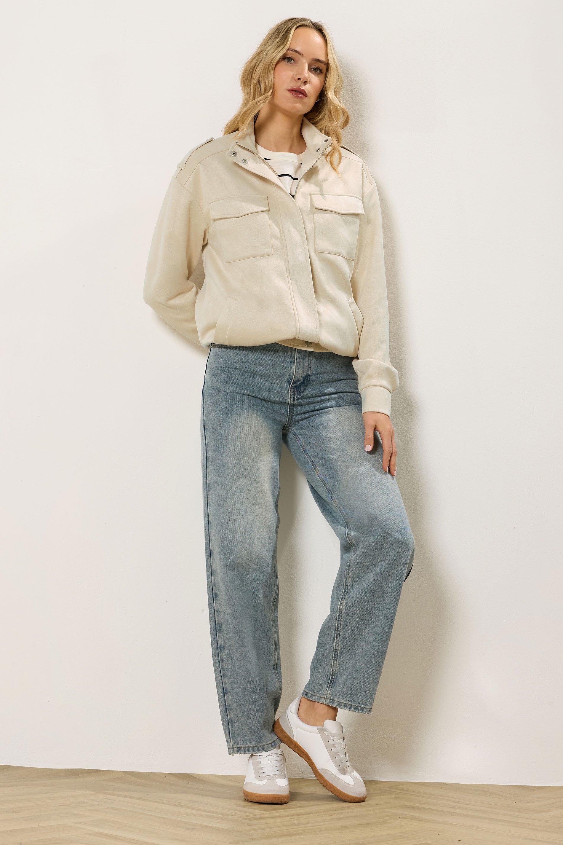 LTS Tall Women's Cream Faux Suede Jacket | Long Tall Sally 2