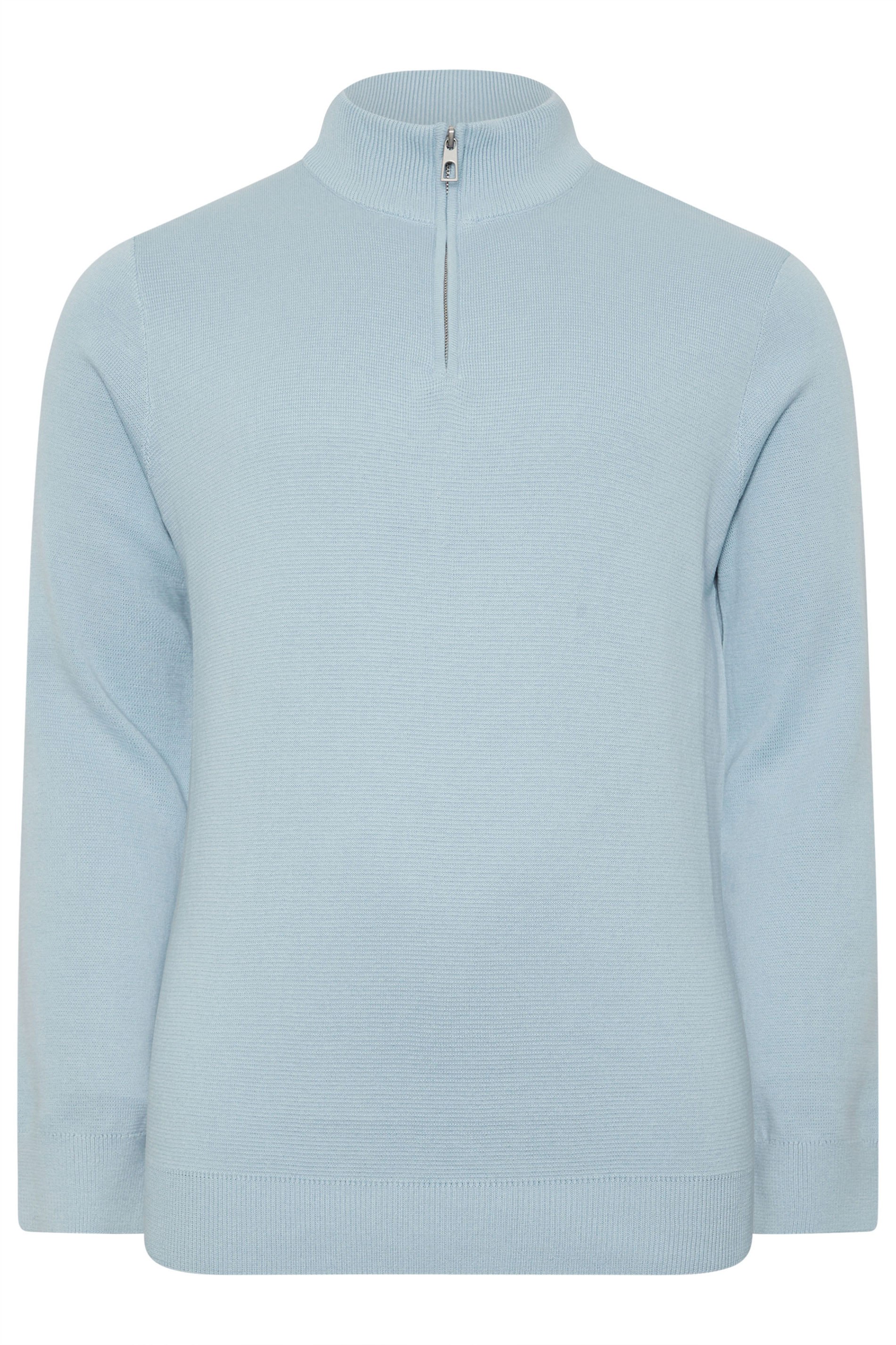 BadRhino Big & Tall Light Blue Milano Quarter Zip Jumper | BadRhino 3