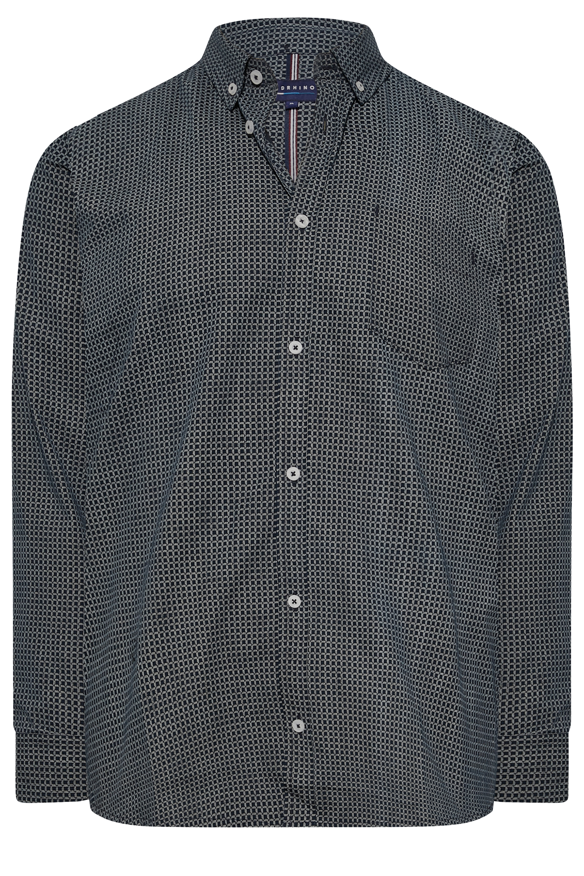 BadRhino Big & Tall Mens Navy Blue & White Cross Print Shirt | BadRhino 3