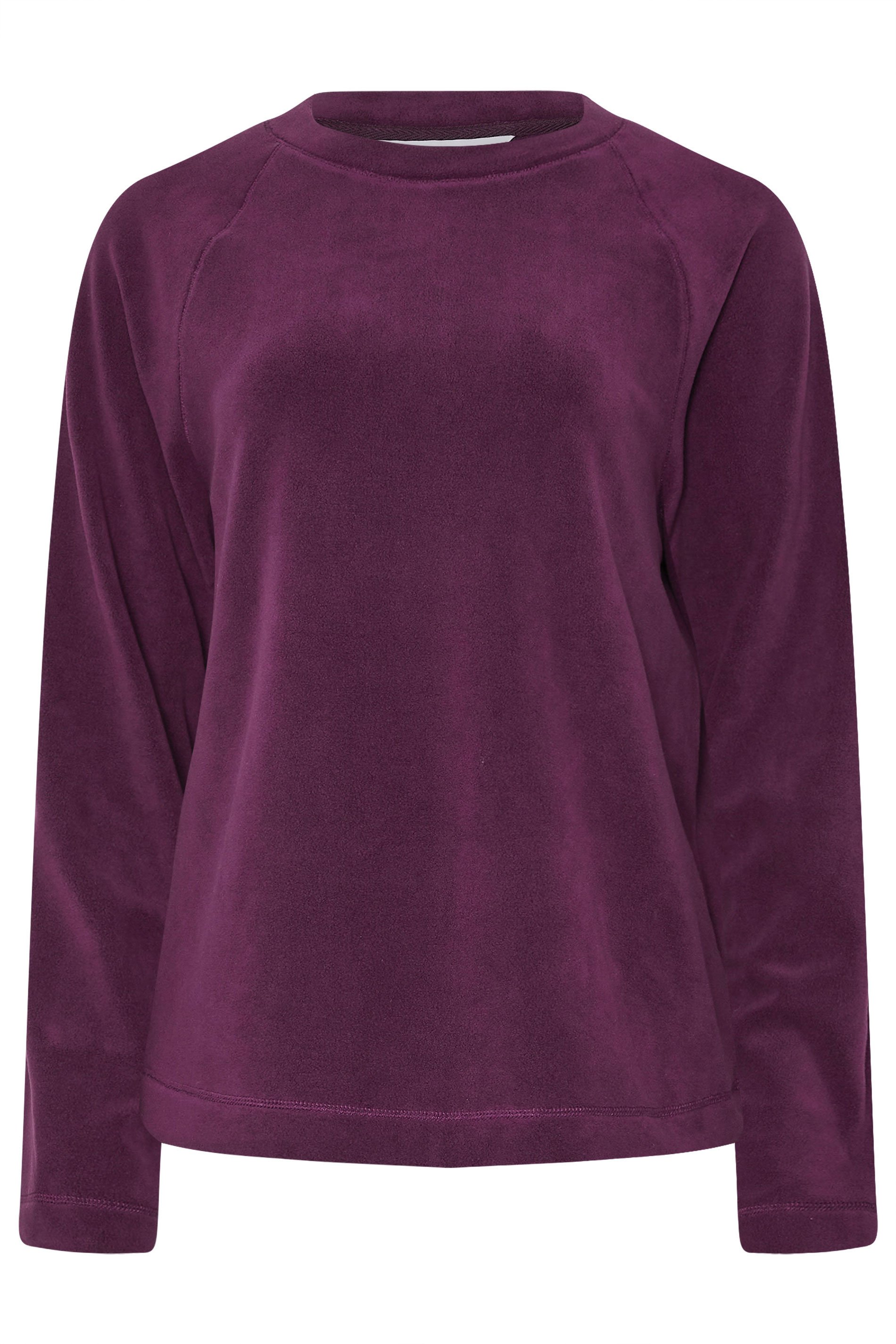 LTS Tall Women's Burgundy Red Fleece Lounge Top | Long Tall Sally 6