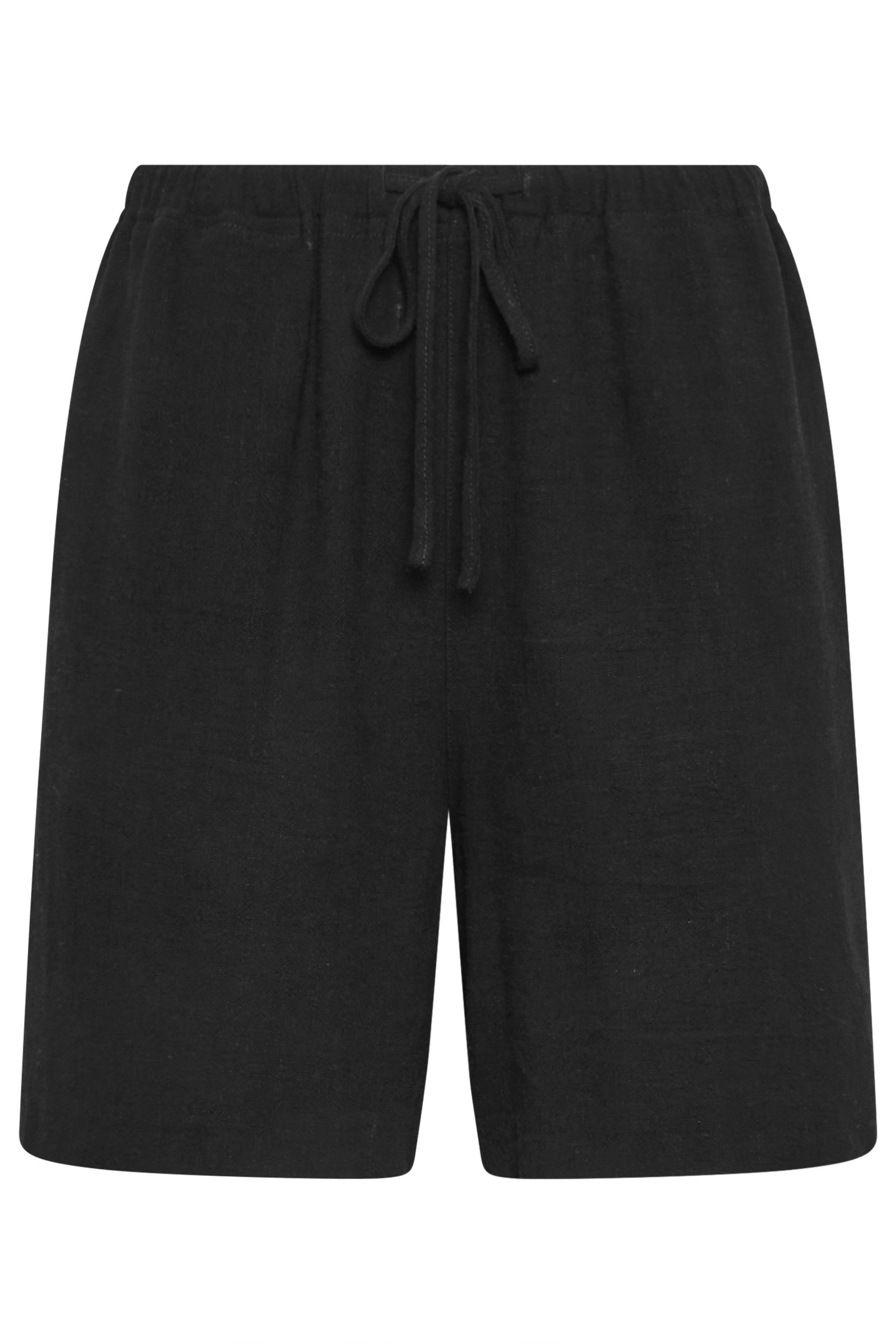 LTS Tall Women's Black Linen Tie Waist Shorts | Long Tall Sally 6