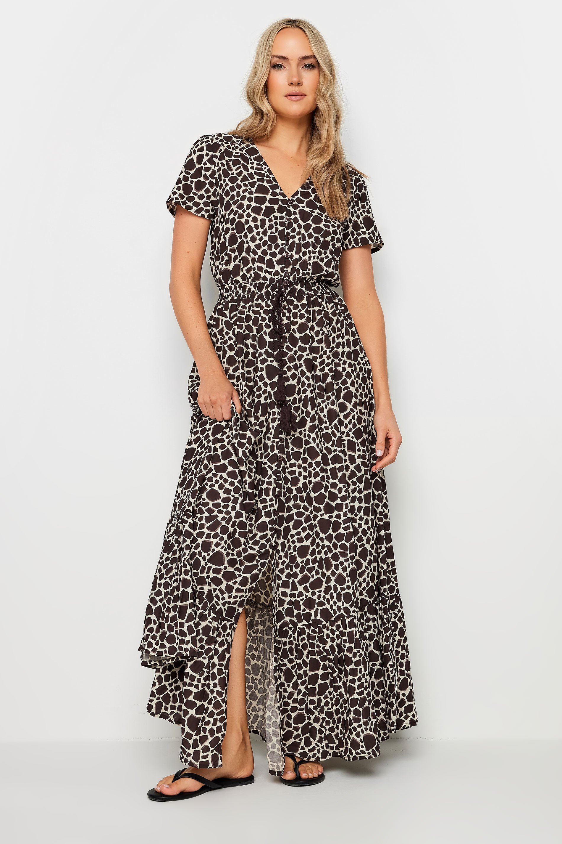 LTS Tall Women's Natural Brown Animal Maxi Dress | Long Tall Sally 1