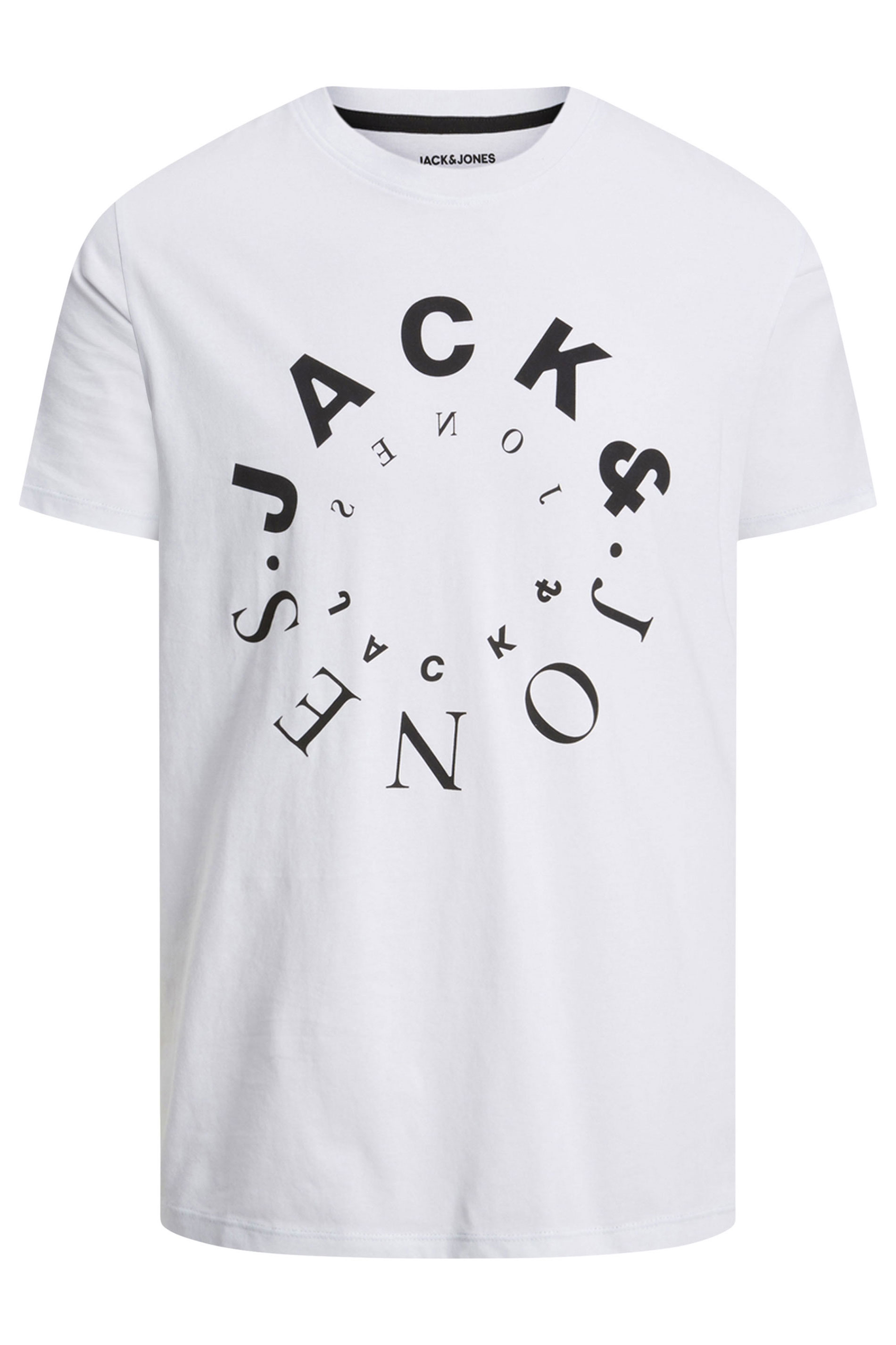 JACK & JONES Big & Tall 5 PACK White & Green Logo Printed T-Shirts | BadRhino 7