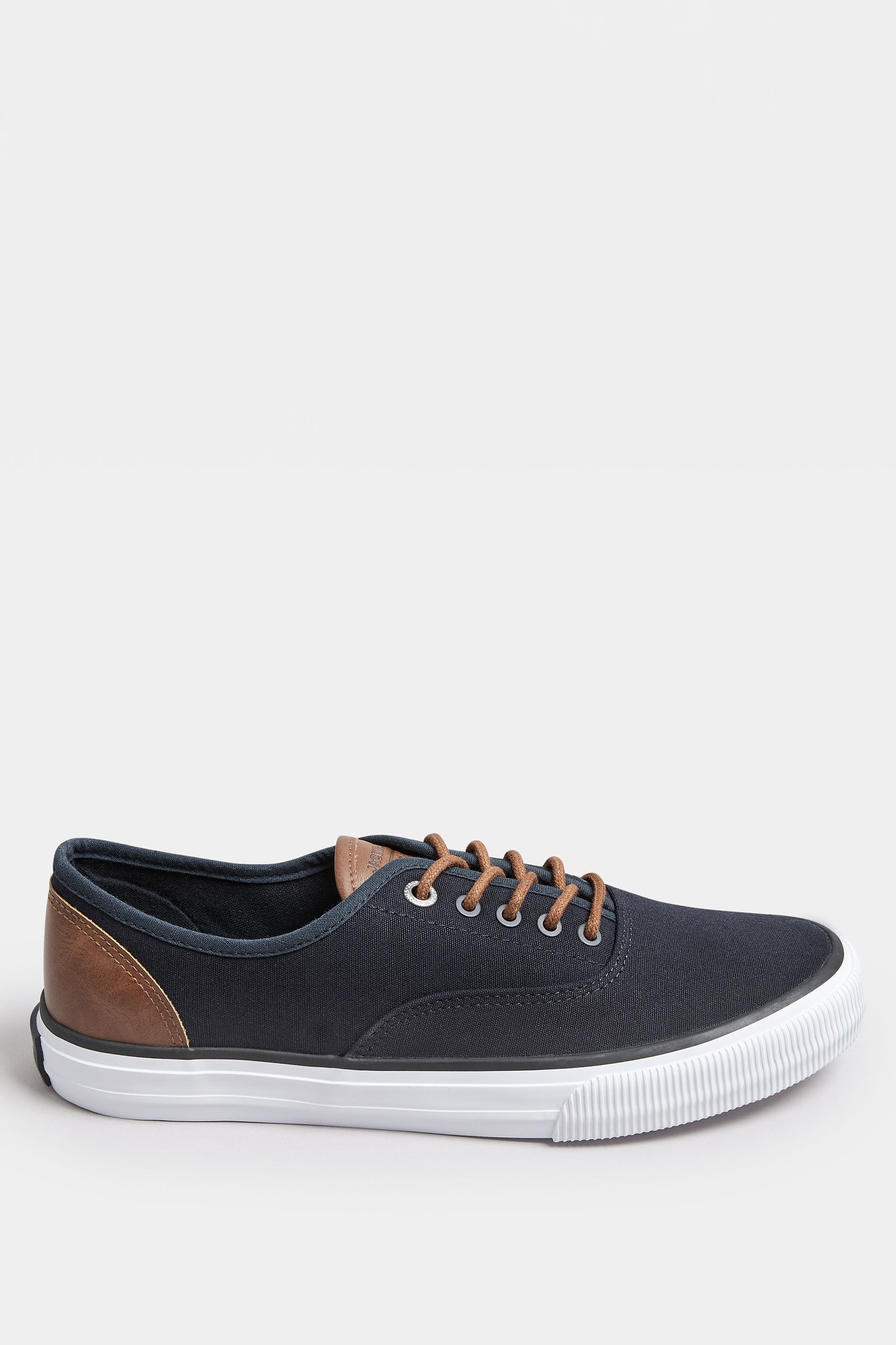 JACK & JONES Navy Blue Curtis Canvas Trainers | BadRhino 2