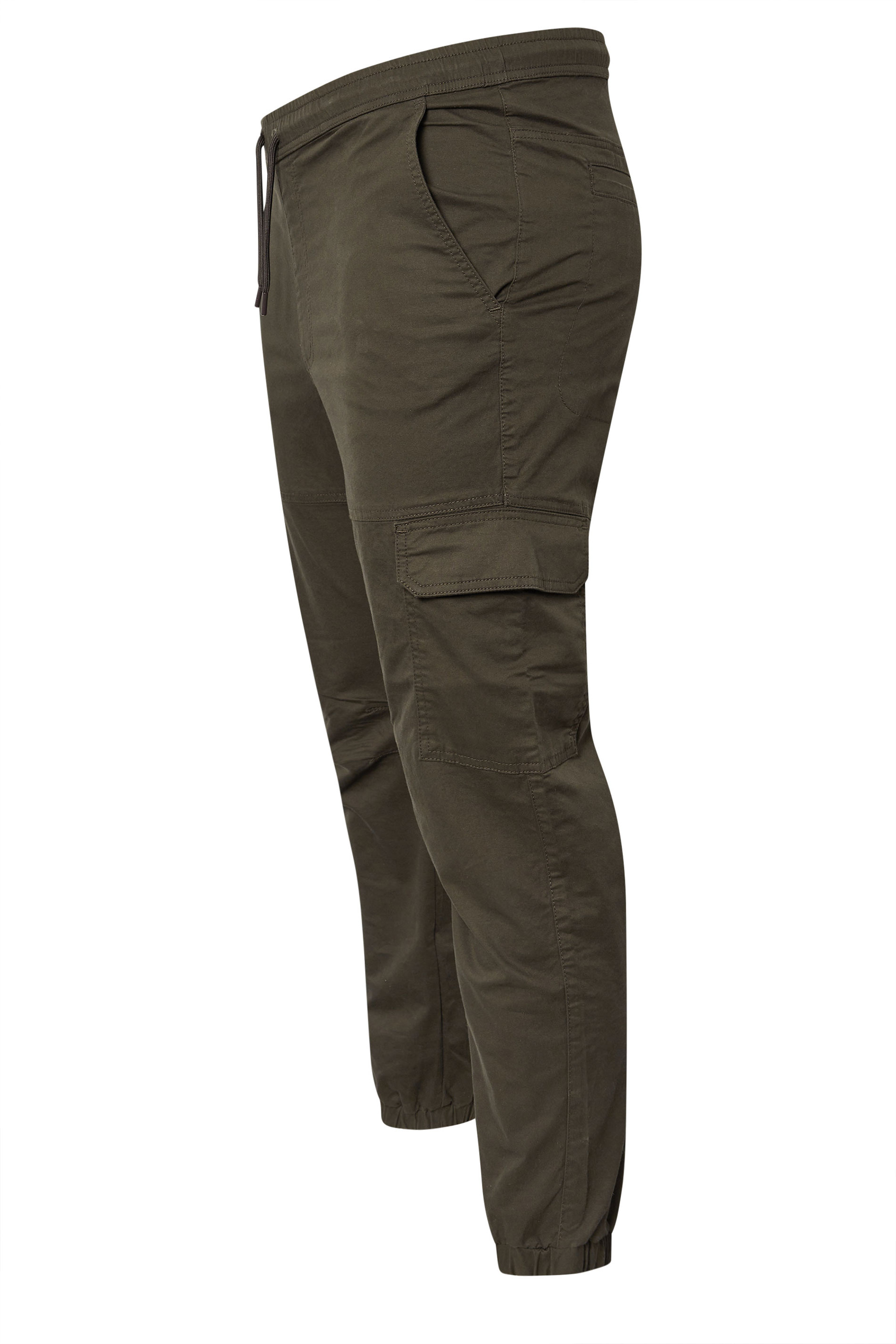 BadRhino Big & Tall Brown Elasticated Waist Cuffed Cargo Trousers | BadRhino 4