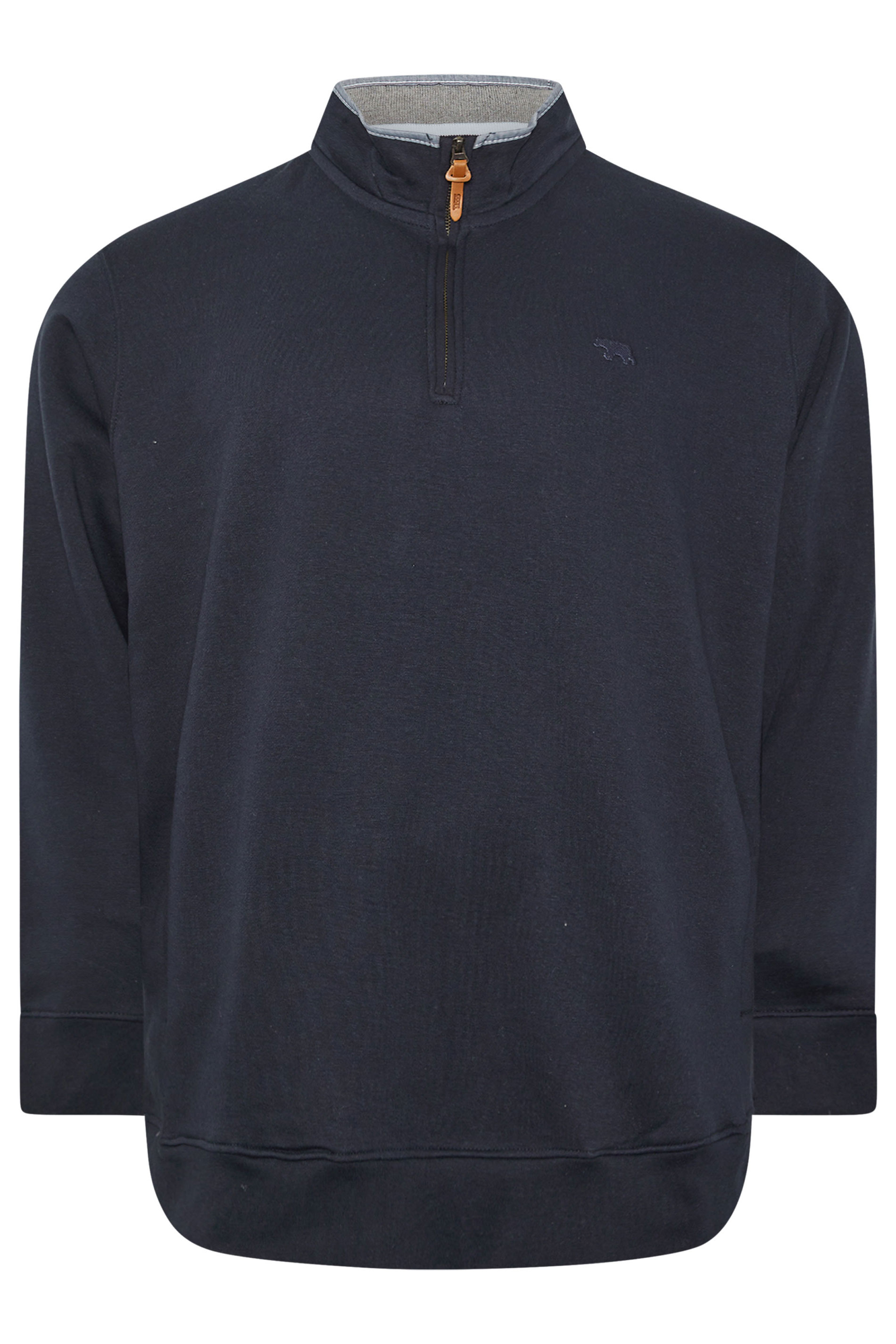 D555 Big & Tall Navy Blue Embroidery Quarter Zip Fleece | BadRhino 4