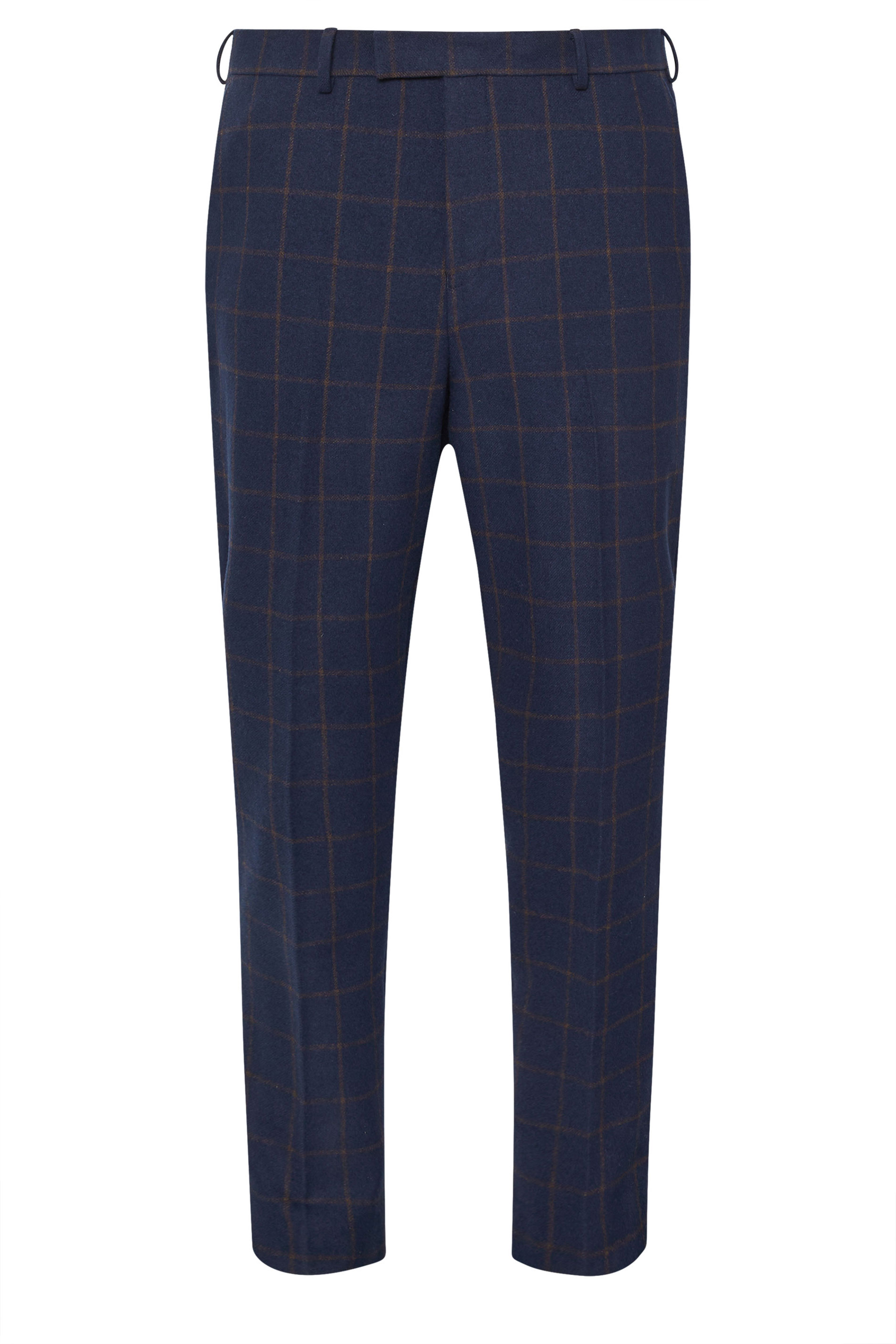 BadRhino Tailoring Big & Tall Navy Blue & Rust Orange Tweed Trousers | BadRhino 12