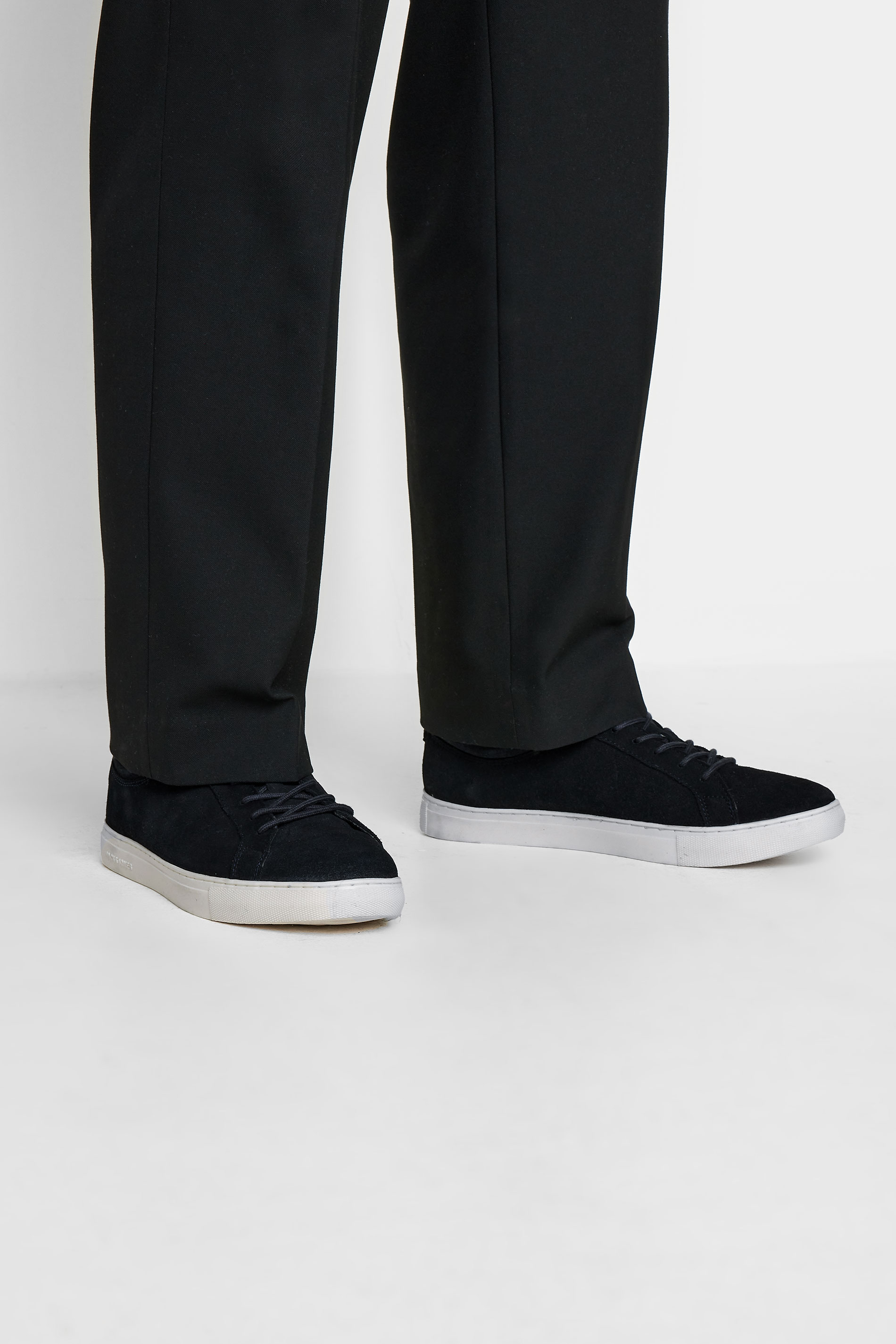 JACK & JONES Big & Tall Black Suede Trainers | BadRhino 1
