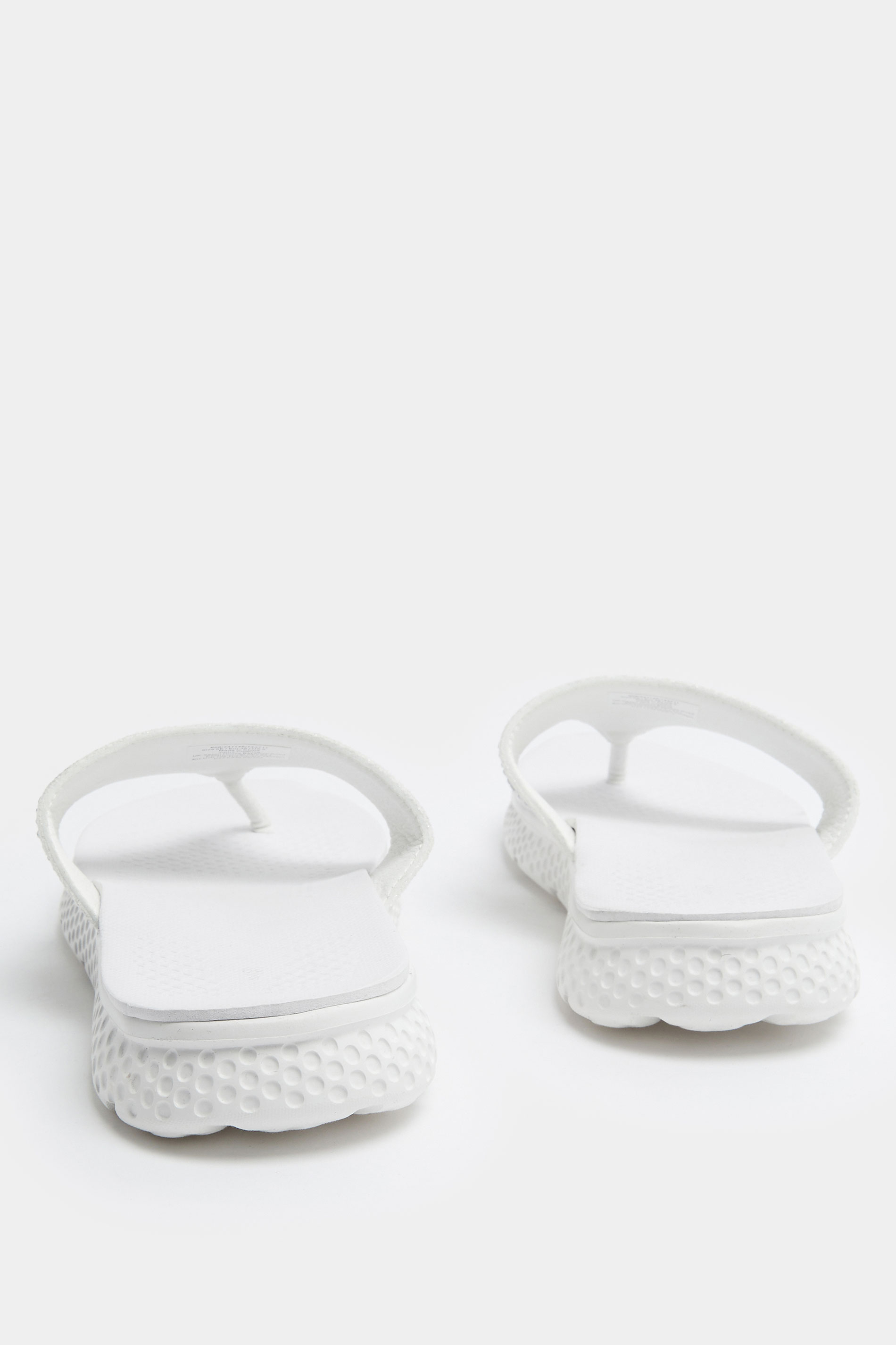 White Diamante T-Bar Sandals In Wide E Fit | Yours Clothing 4