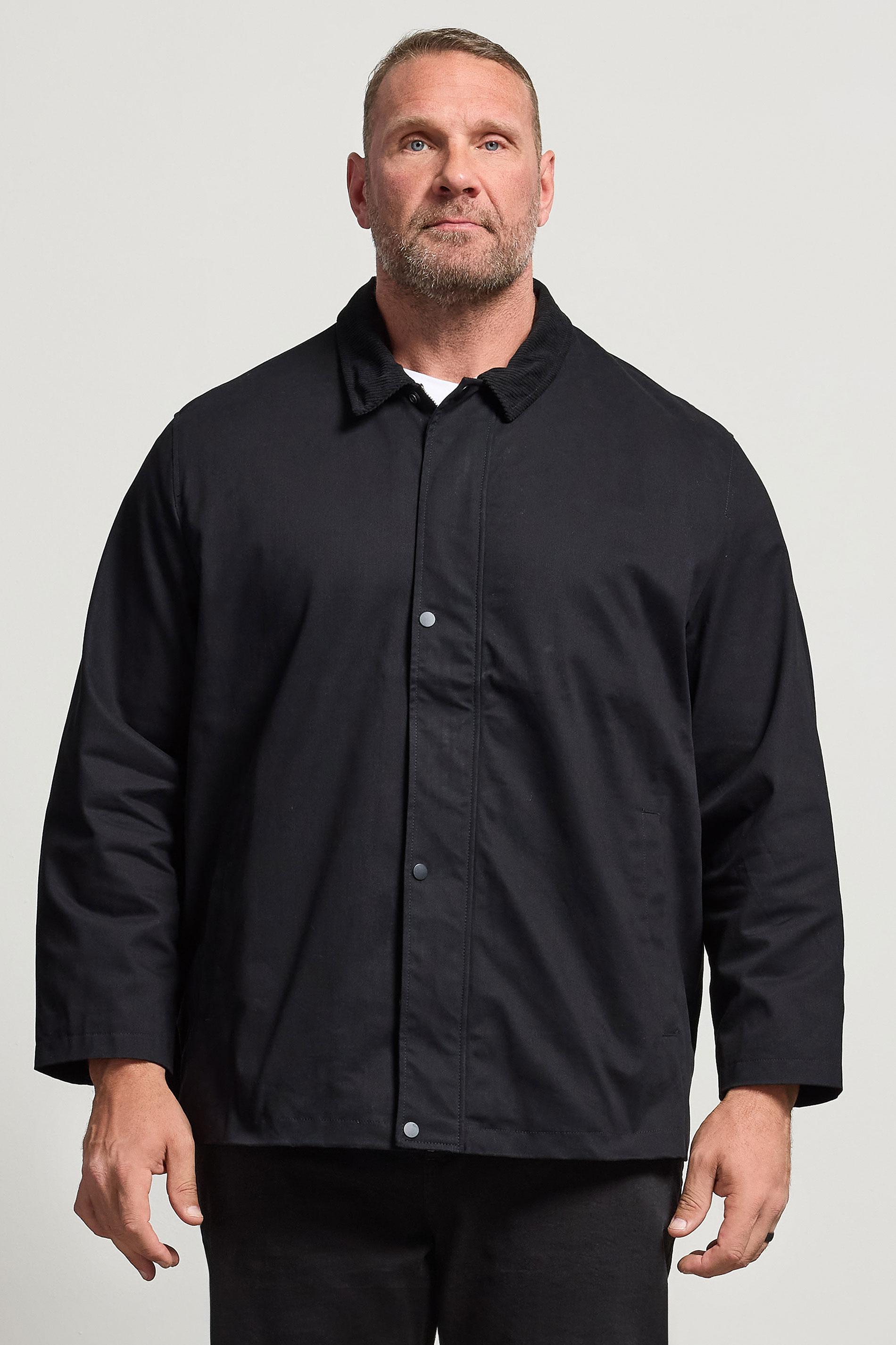 JACK & JONES Big & Tall Black Grady Worker Jacket | BadRhino 1