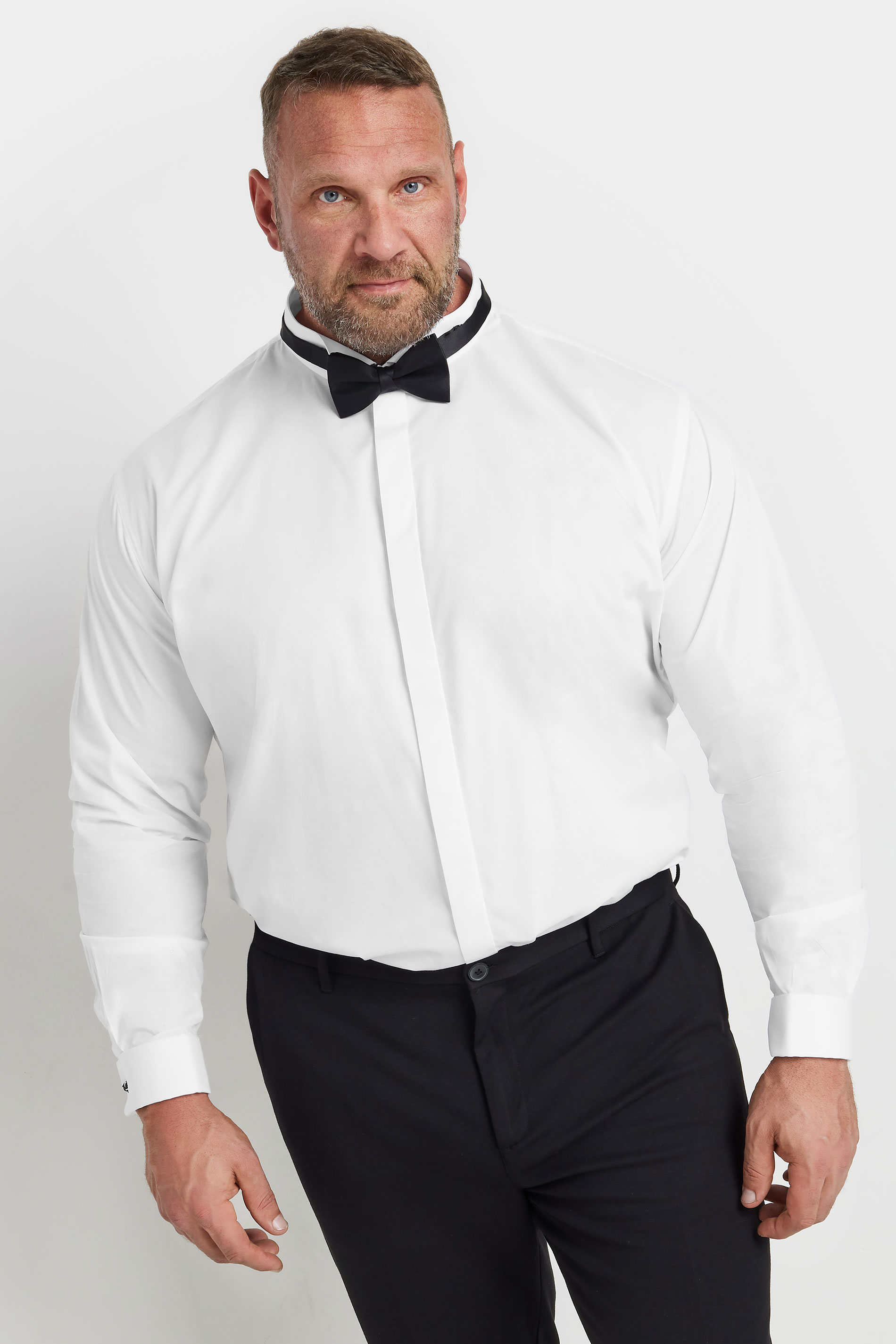 BadRhino Big & Tall White Wing Collar Formal Shirt | BadRhino 1