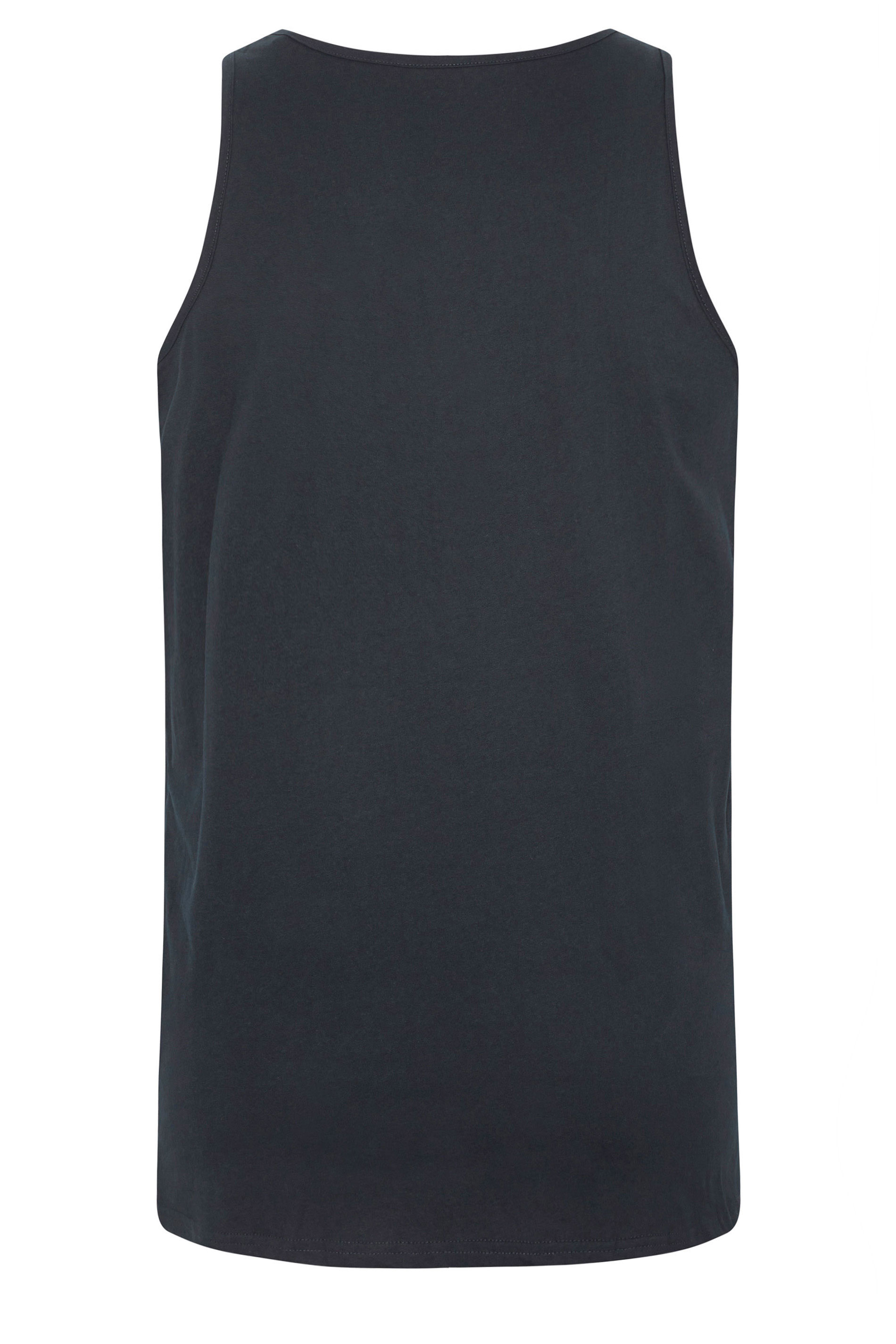 BadRhino Big & Tall Navy Blue Extra Long Plain Vest Top | BadRhino 6