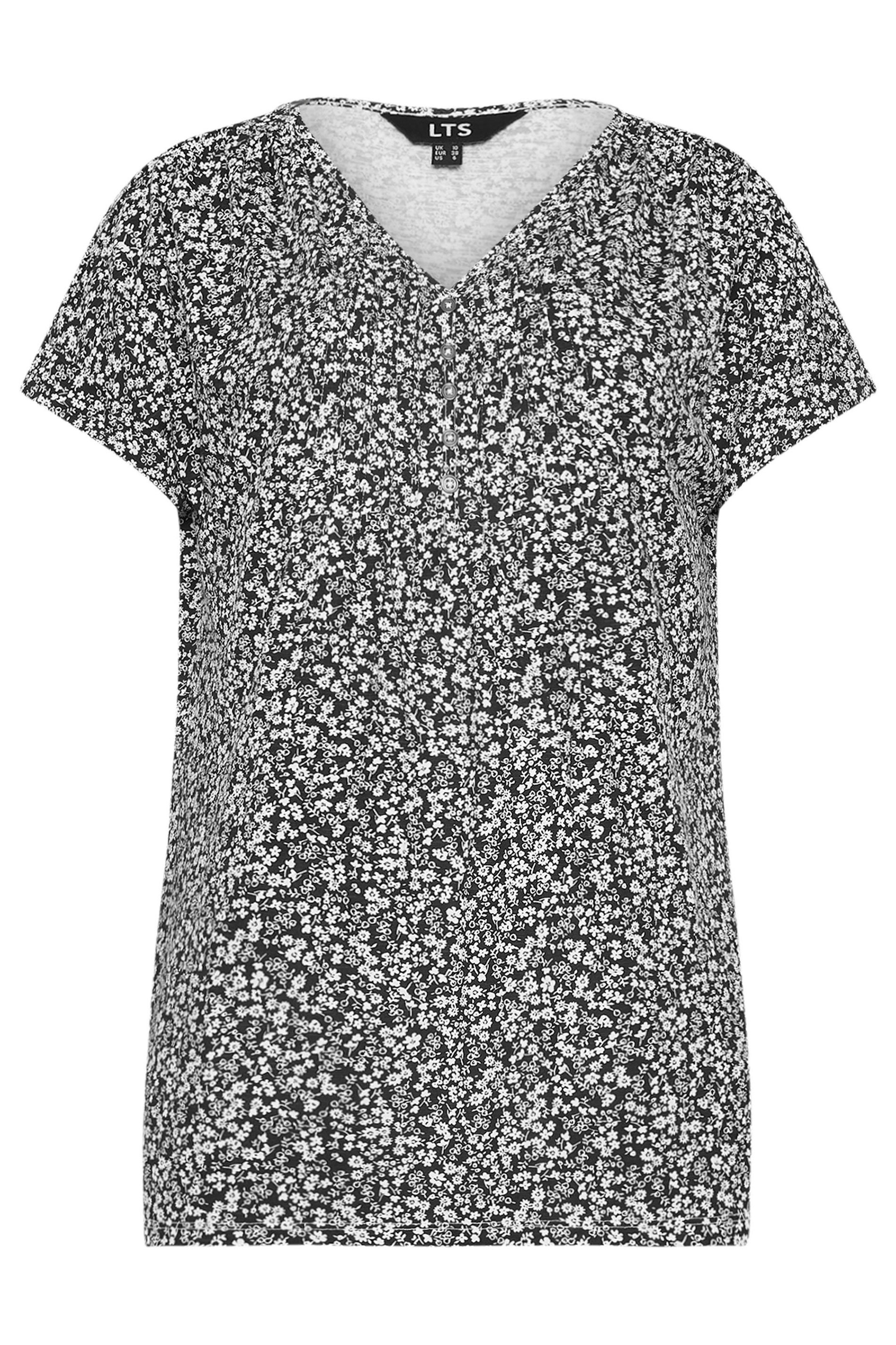 LTS 2 PACK Tall Women's Black & White Cotton Henley T-Shirts | Long Tall Sally 8