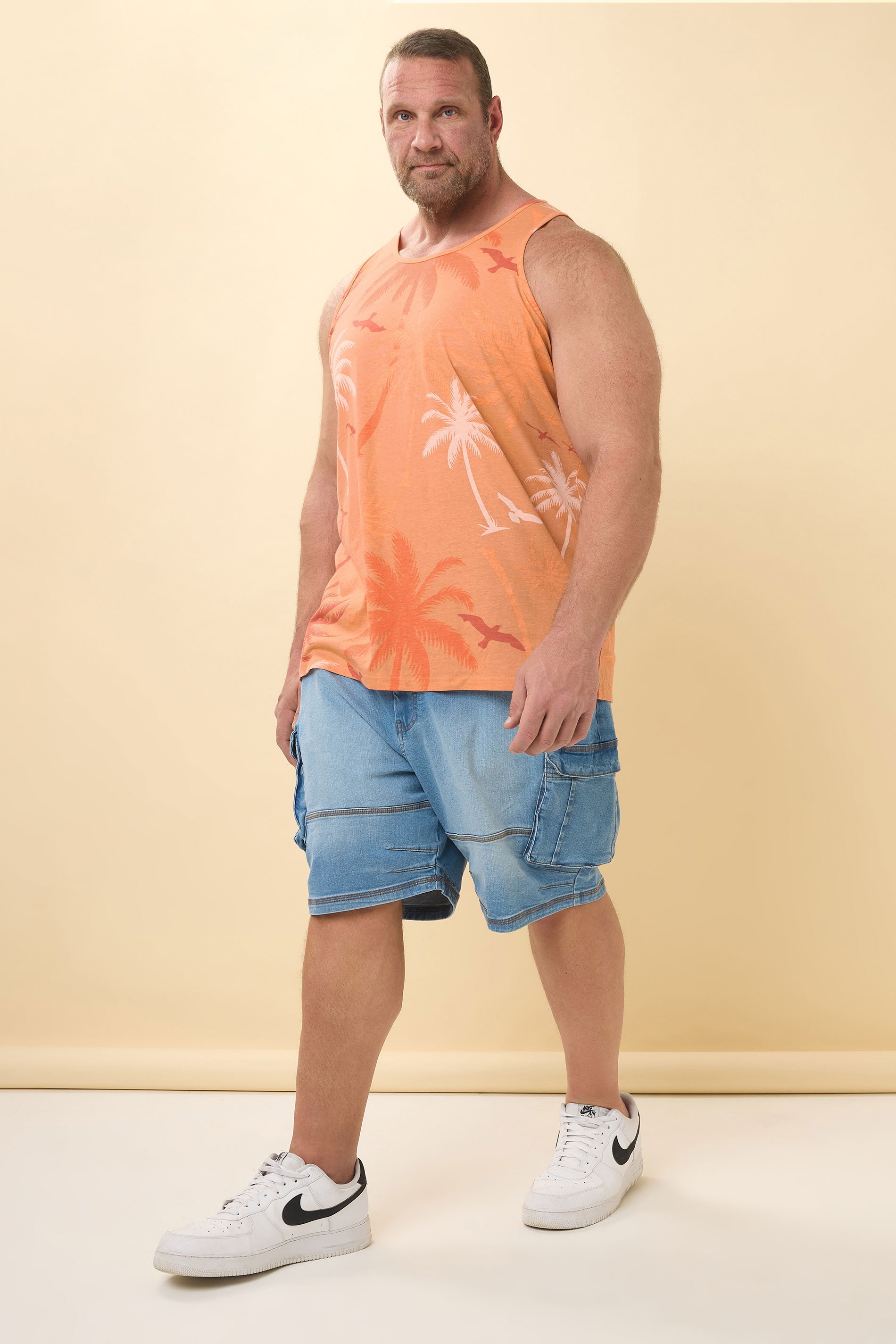BadRhino Big & Tall Orange Palm Tree Print Vest | BadRhino 3