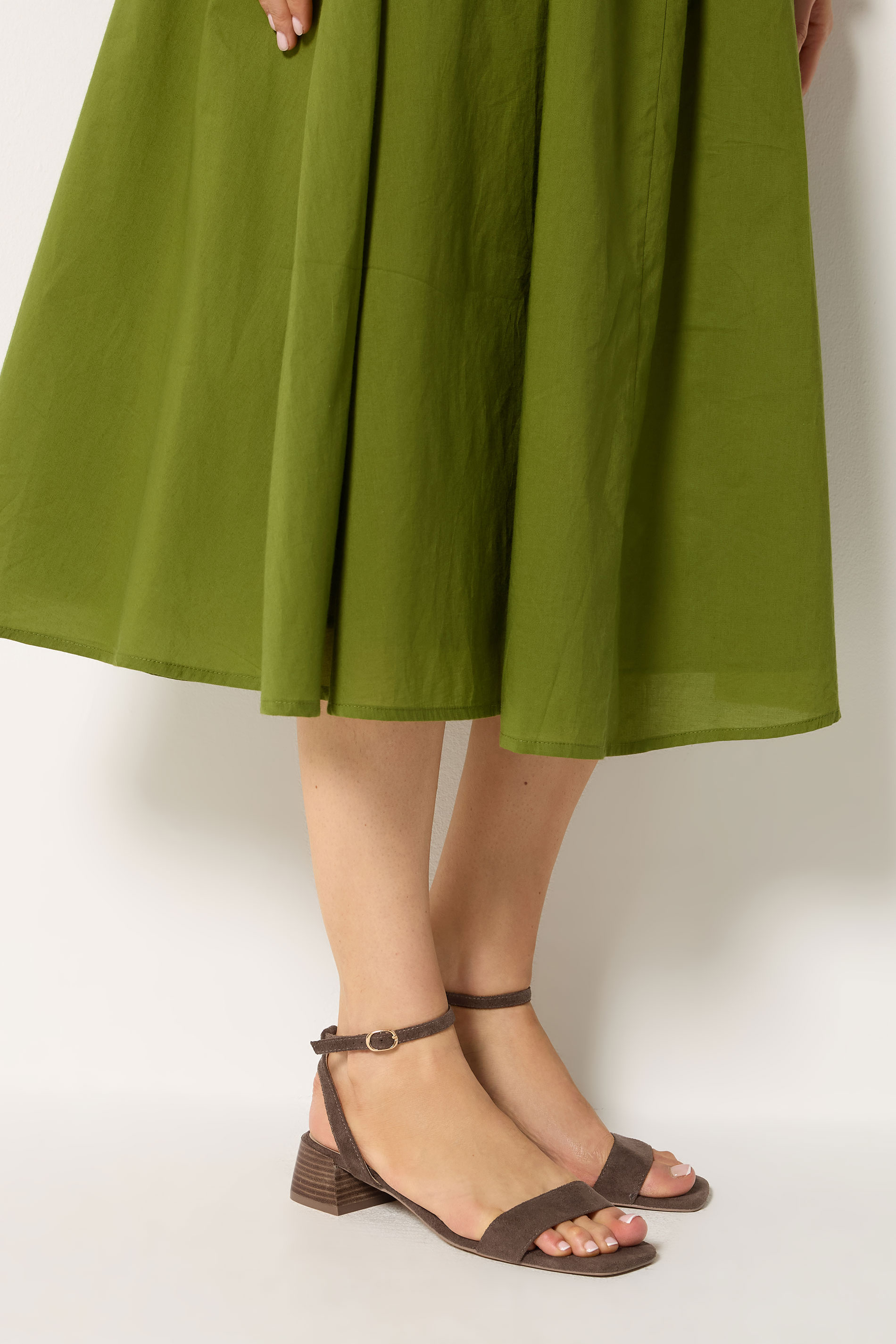 LTS Chocolate Brown Strap Block Heel In Standard Fit | Long Tall Sally 2