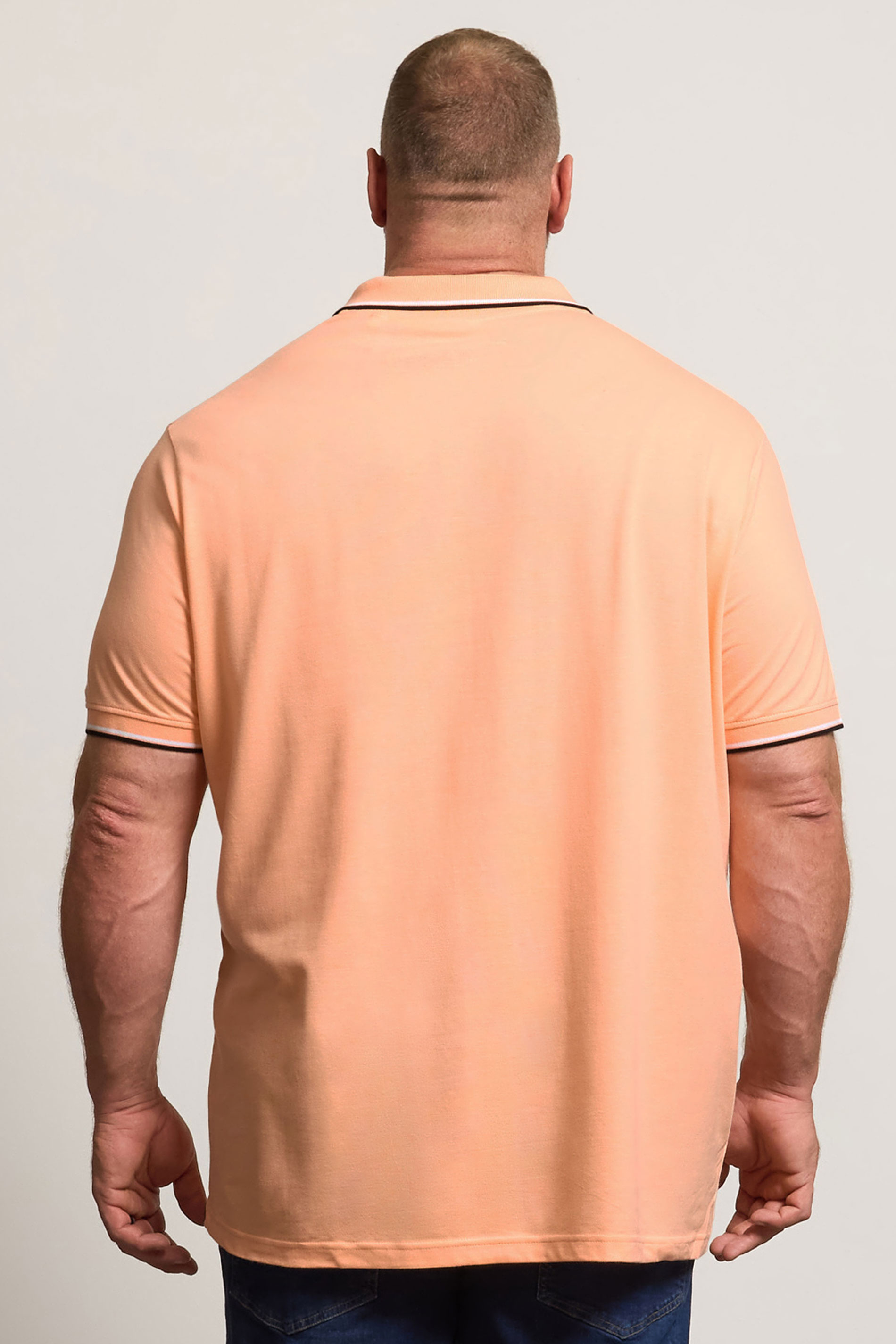 BadRhino Big & Tall Light Orange Tipped Polo Shirt | BadRhino 3