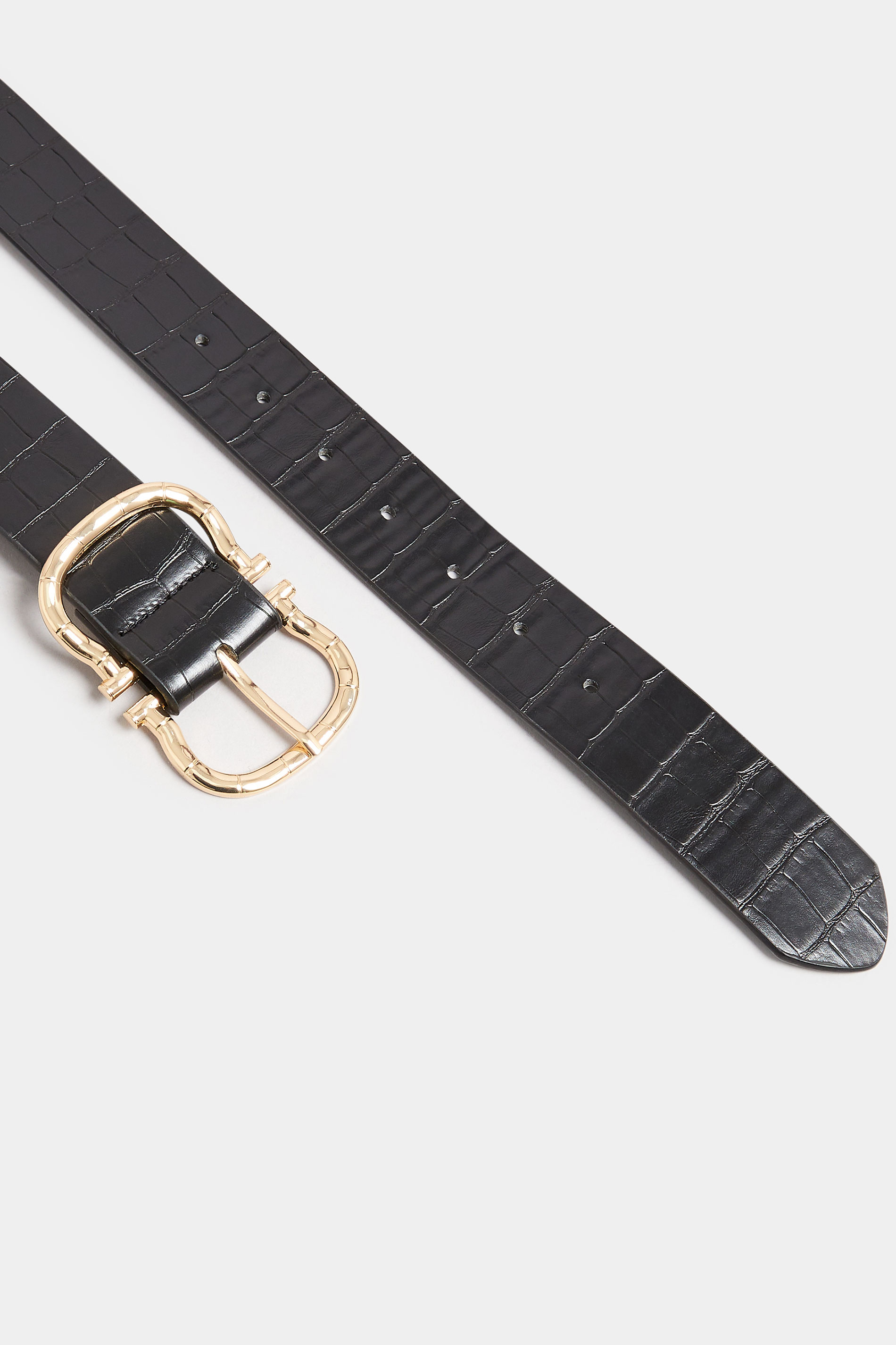 Black Horseshoe Double Buckle Belt | Yours Clothing 4