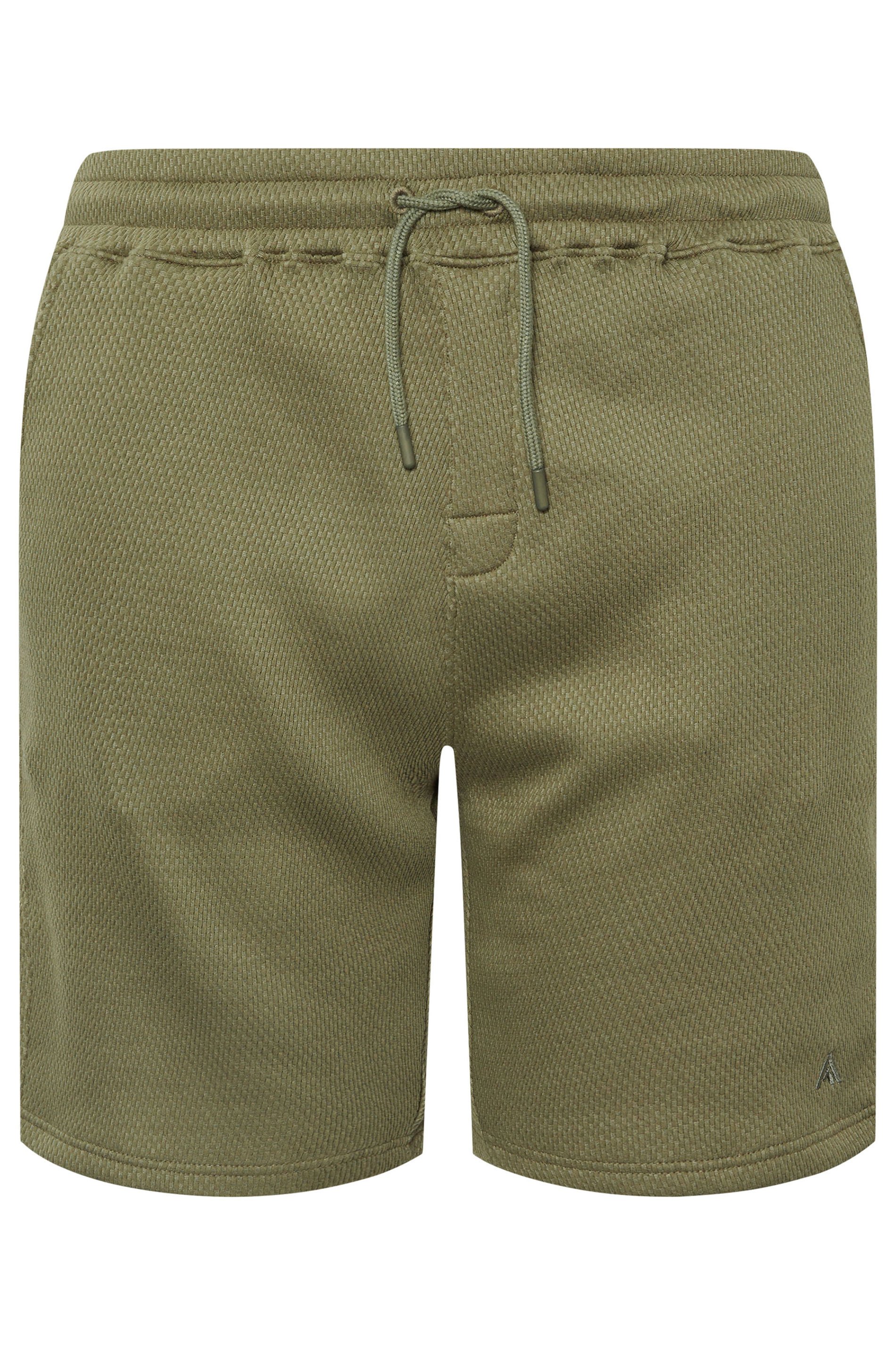 STUDIO A Big & Tall Khaki Green Popcorn Stitch Textured Shorts | BadRhino 4