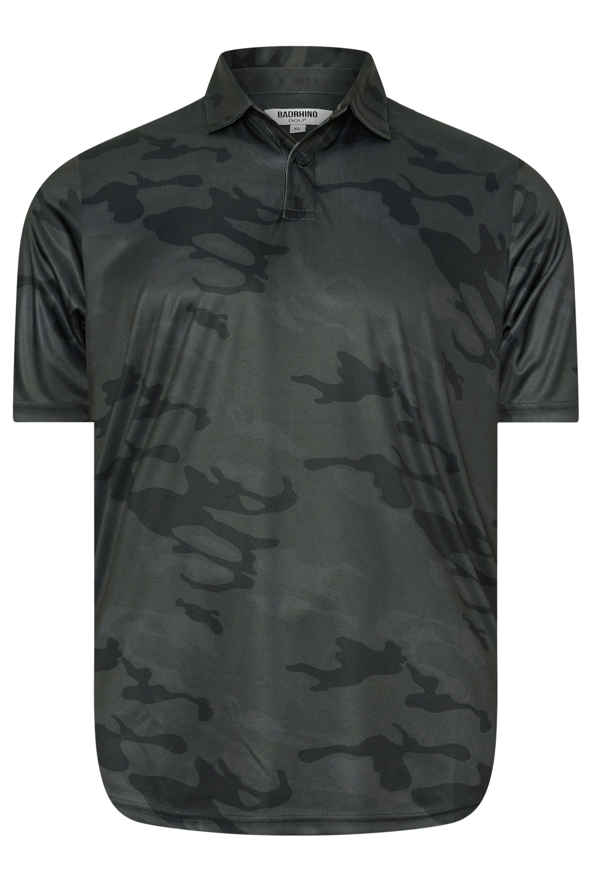 BadRhino Golf Big & Tall Black Camo Print Polo Shirt | BadRhino 7