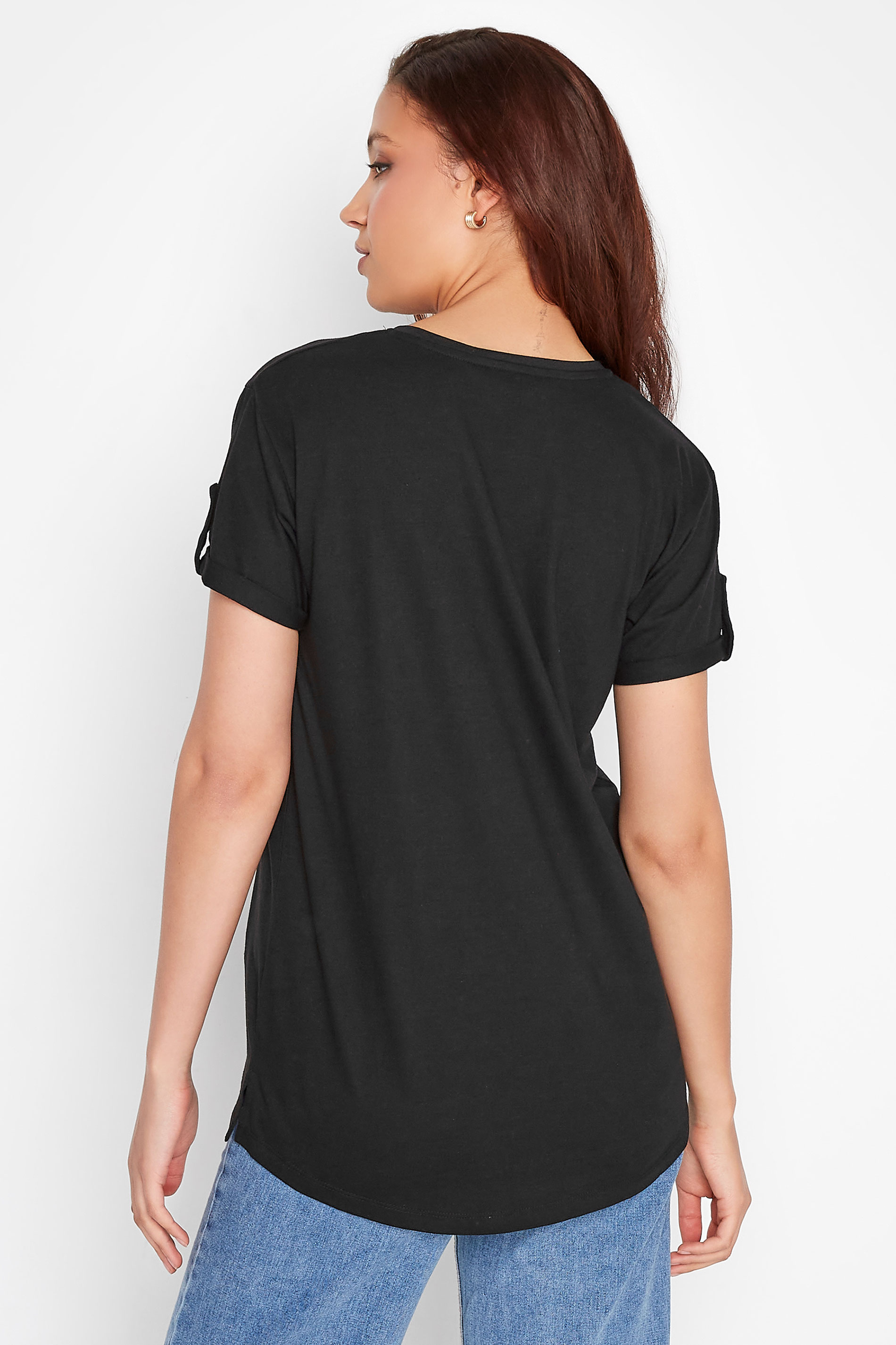 Tall Women's LTS Black Short Sleeve Pocket T-Shirt | Long Tall Sally 3