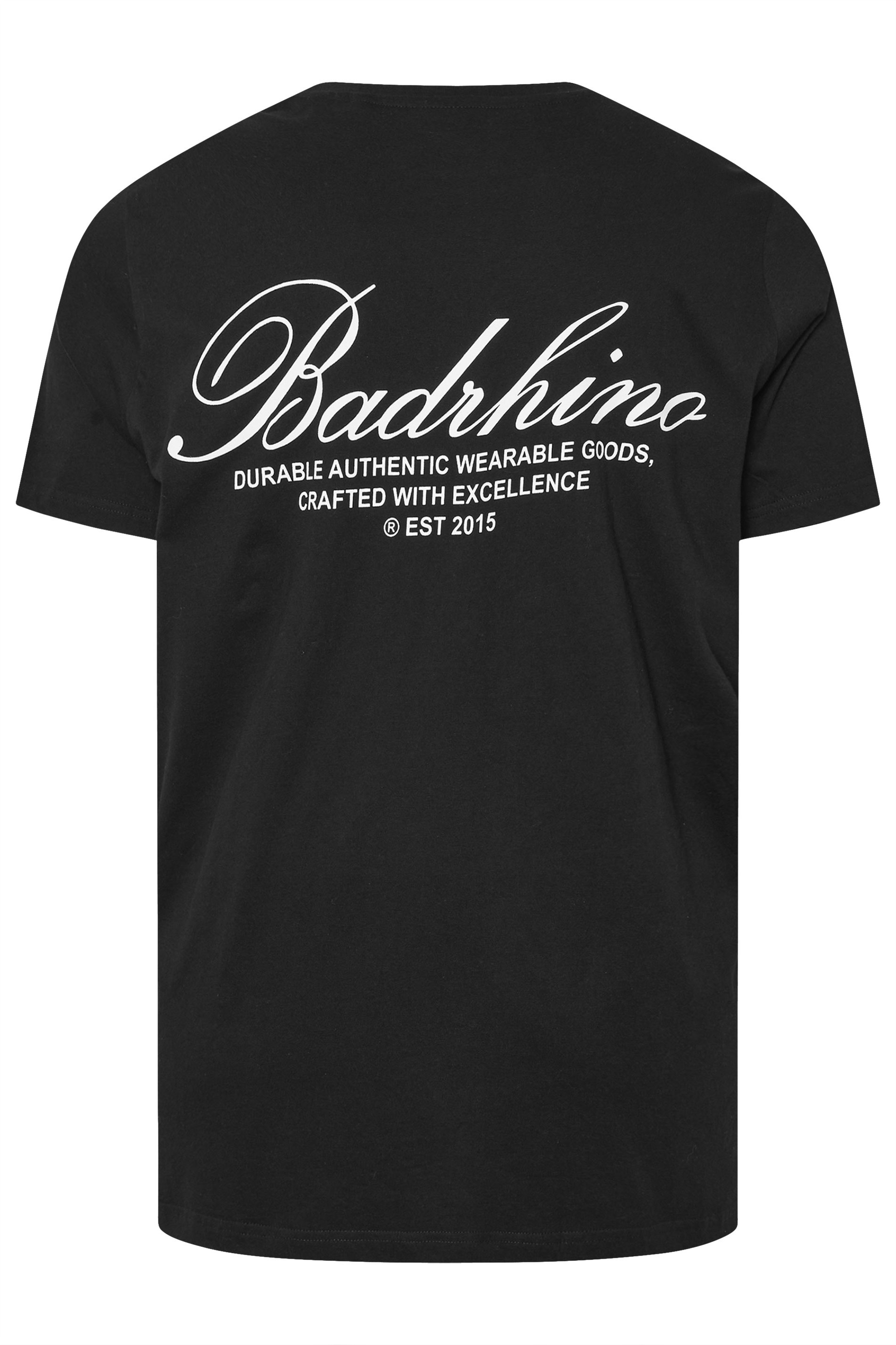BadRhino Big & Tall Black Script Graphic Print T-Shirt | BadRhino 7