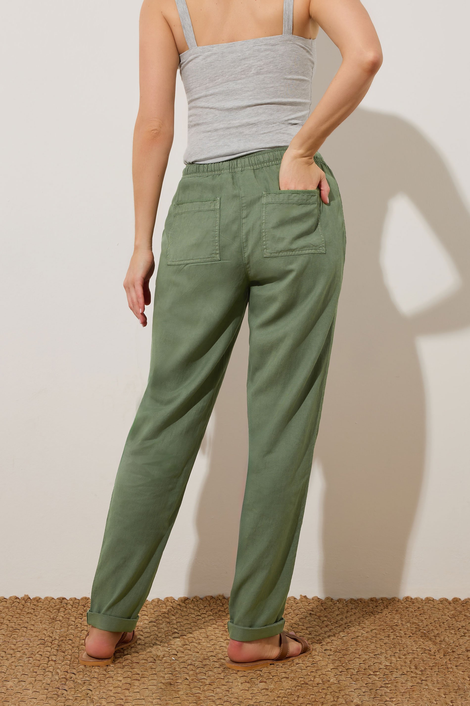 LTS Tall Green Lyocell Blend Joggers | Long Tall Sally 4
