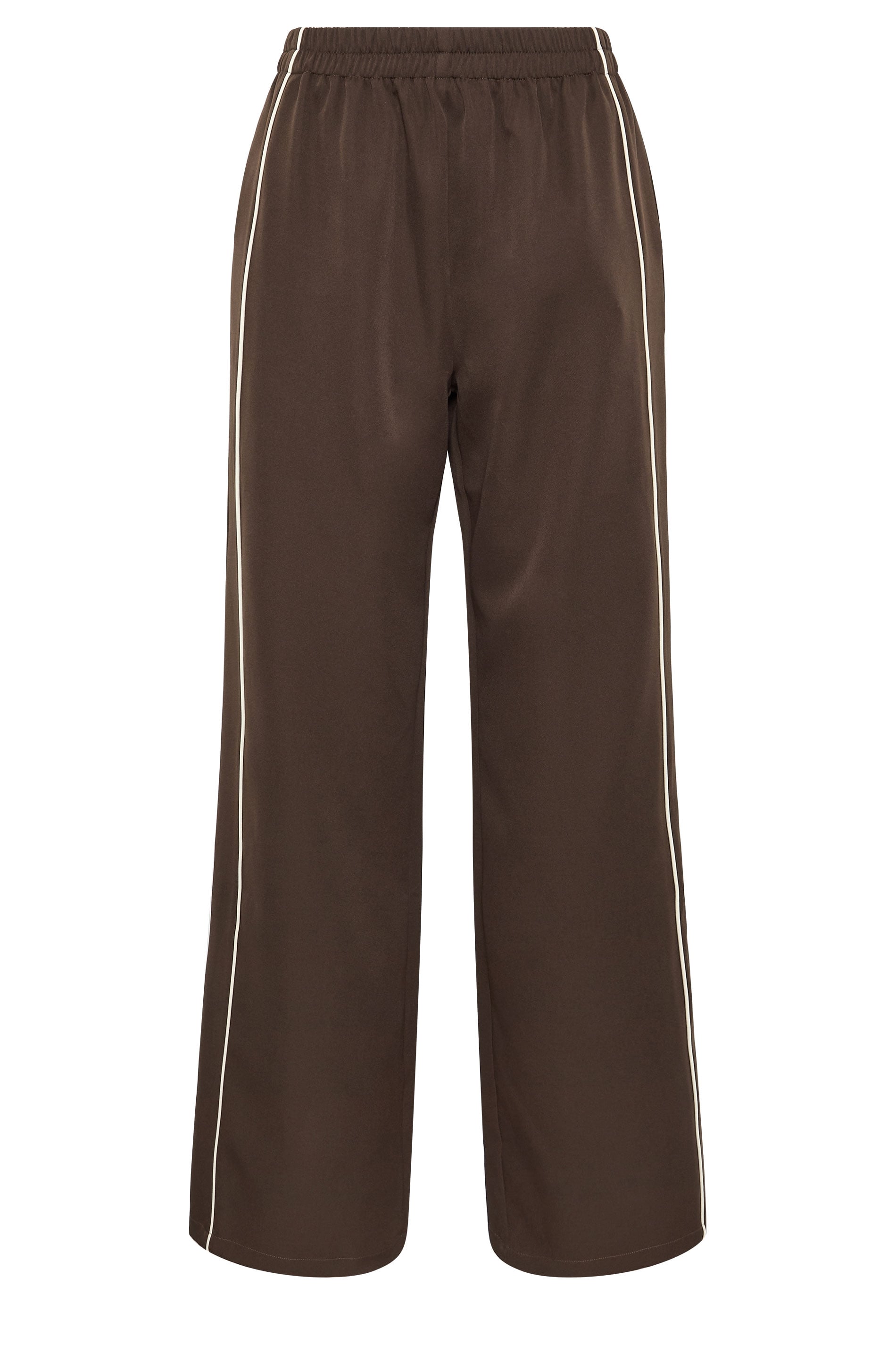 LTS Tall Women's Chocolate Brown Piped Wide Leg Trousers | Long Tall Sally 5