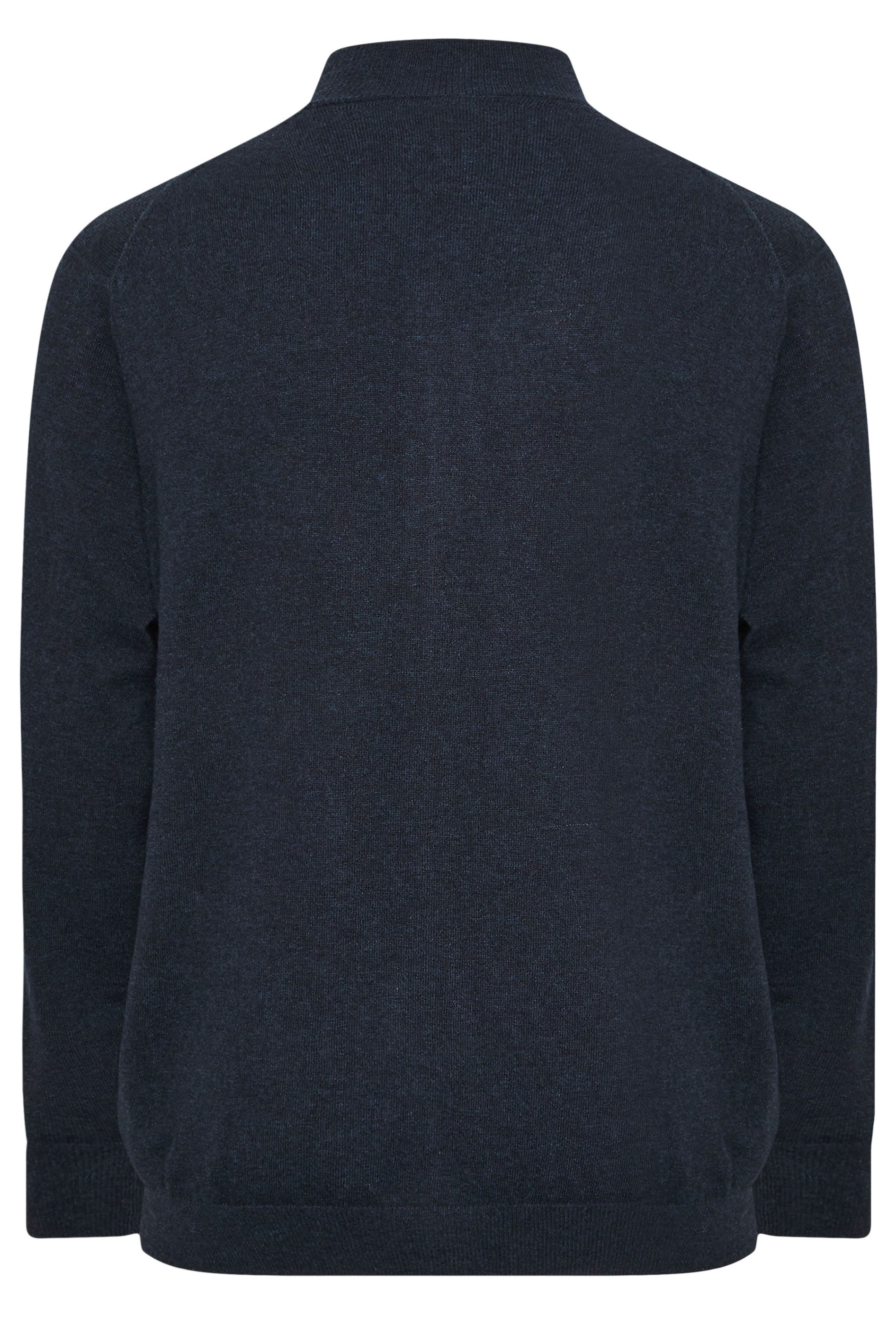 Lyle & Scott Big & Tall Navy Blue Lambswool Blend Quarter Zip Jumper | BadRhino 5