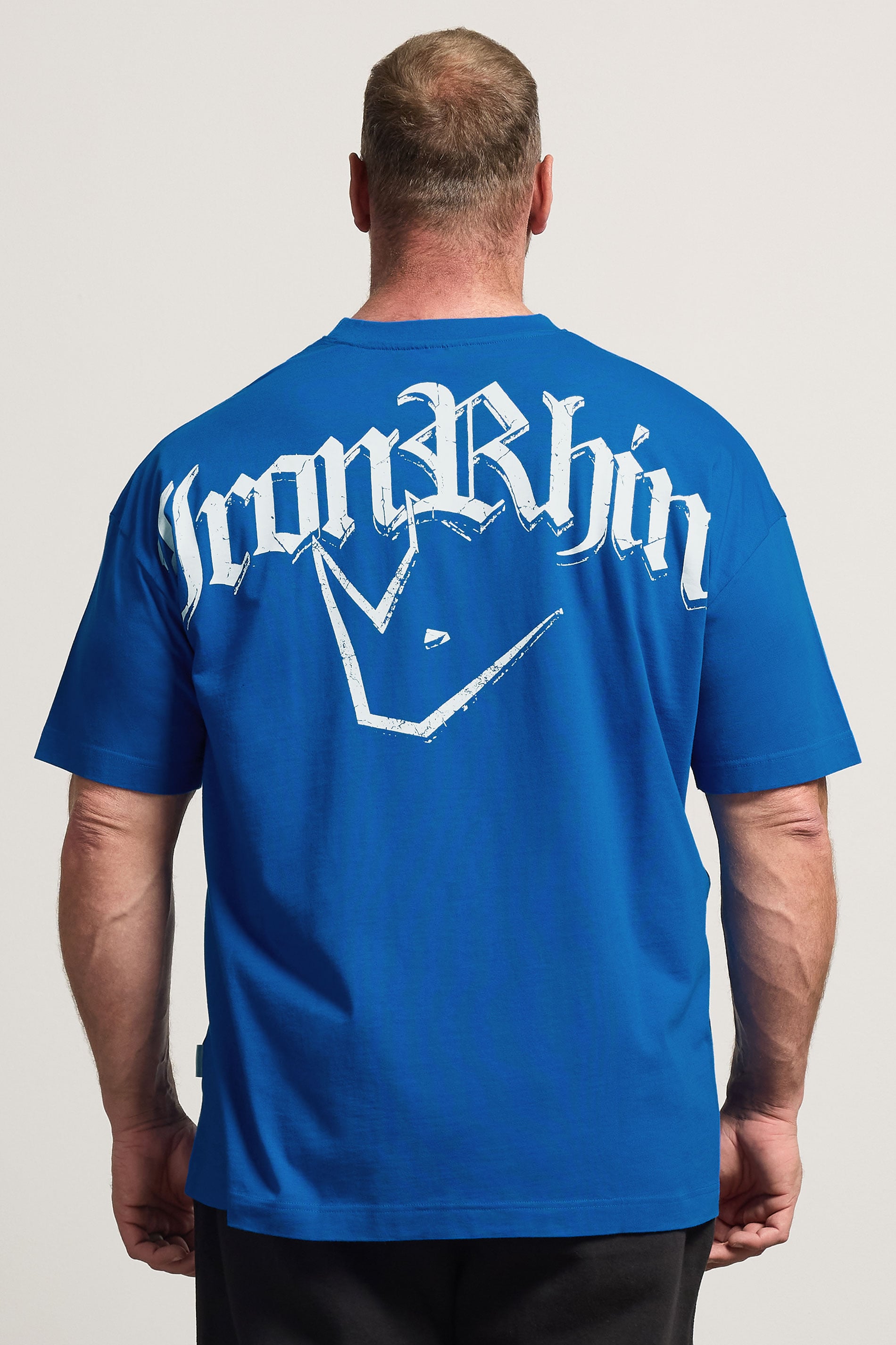 IronRhino Big & Tall Cobalt Blue Old English Logo T-Shirt | BadRhino 4