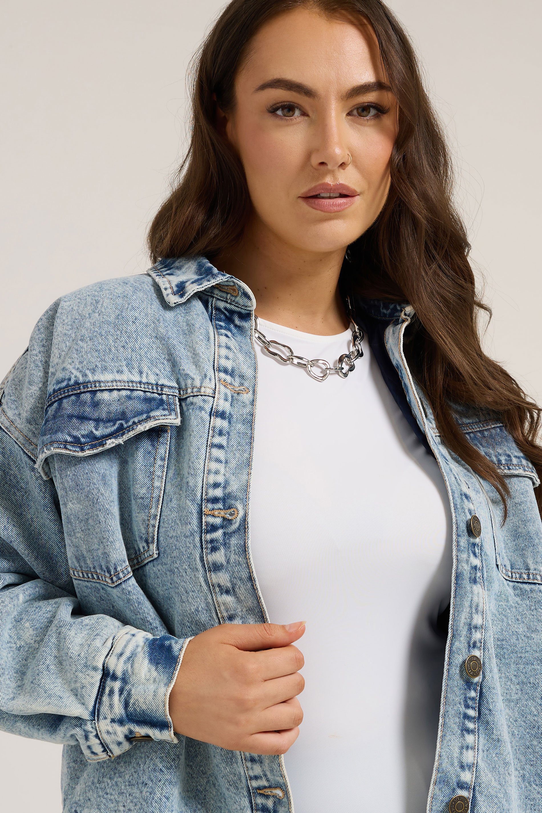 Silver Tone Statement Chunky Chain Necklace | Yours Clothing 1