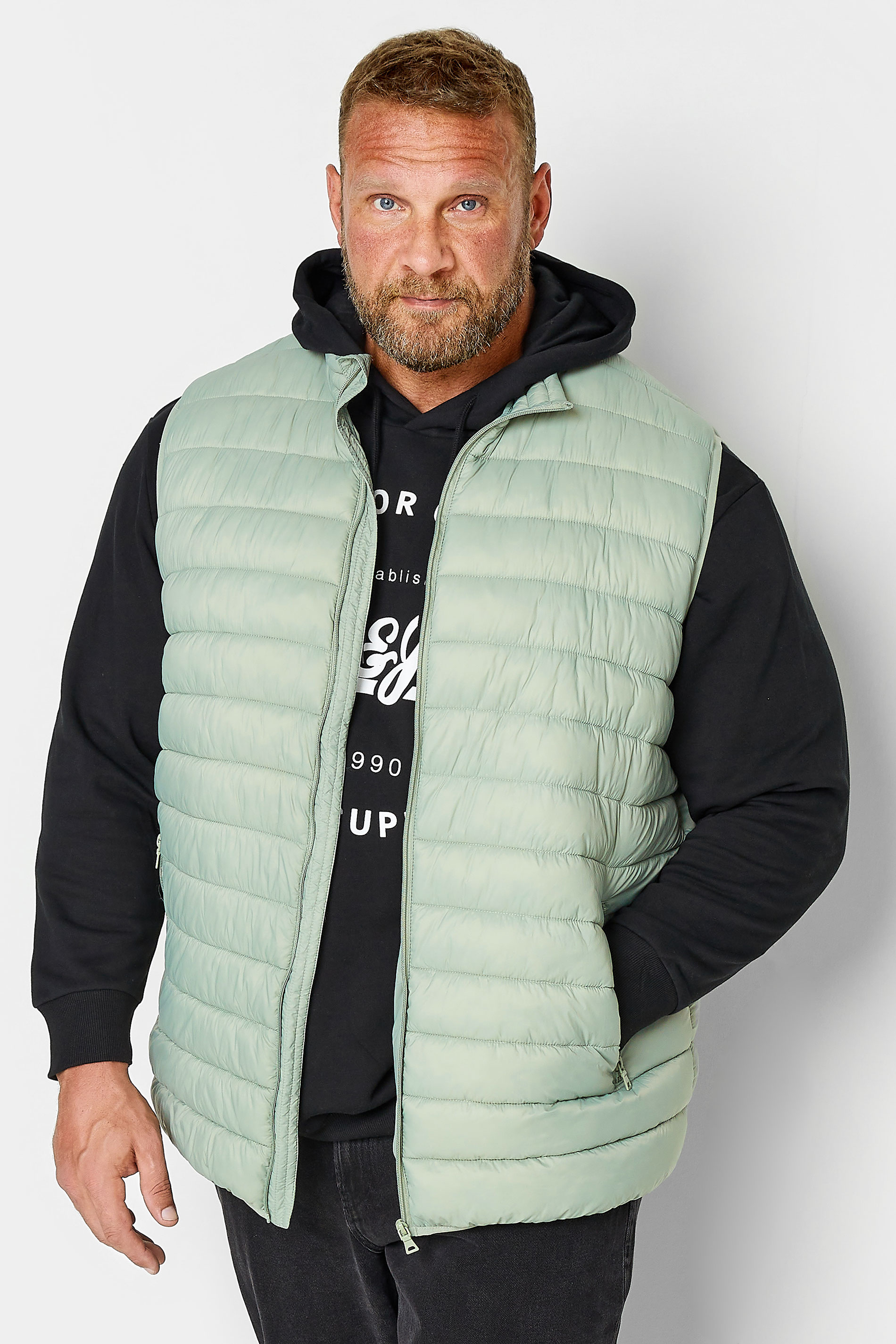 BadRhino Big & Tall Light Green Puffer Gilet | BadRhino 2