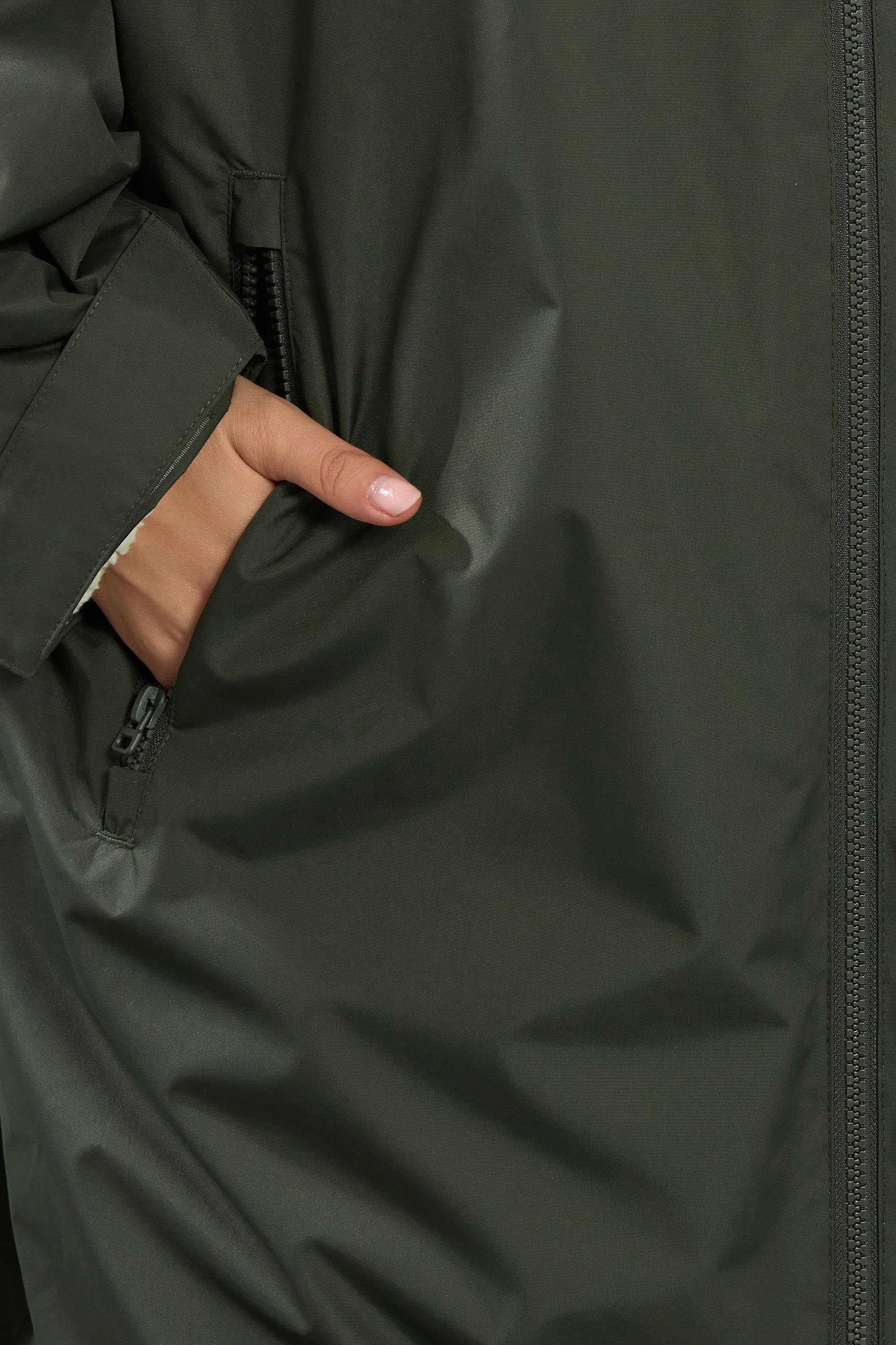 LTS Tall Khaki Green Waterproof Fleece Lined Robe | Long Tall Sally 5