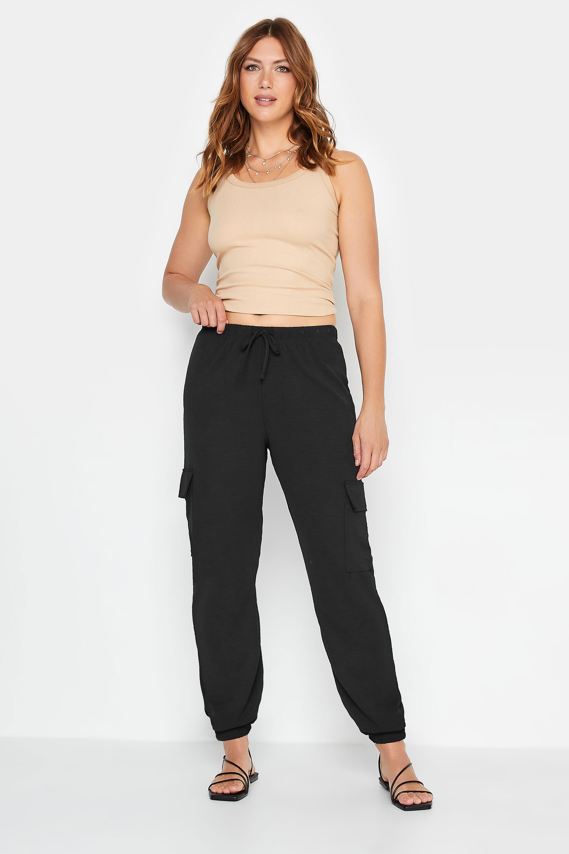 LTS Tall Black Ribbed Wide Leg Knitted Trousers| Long Tall Sally | Long  Tall Sally