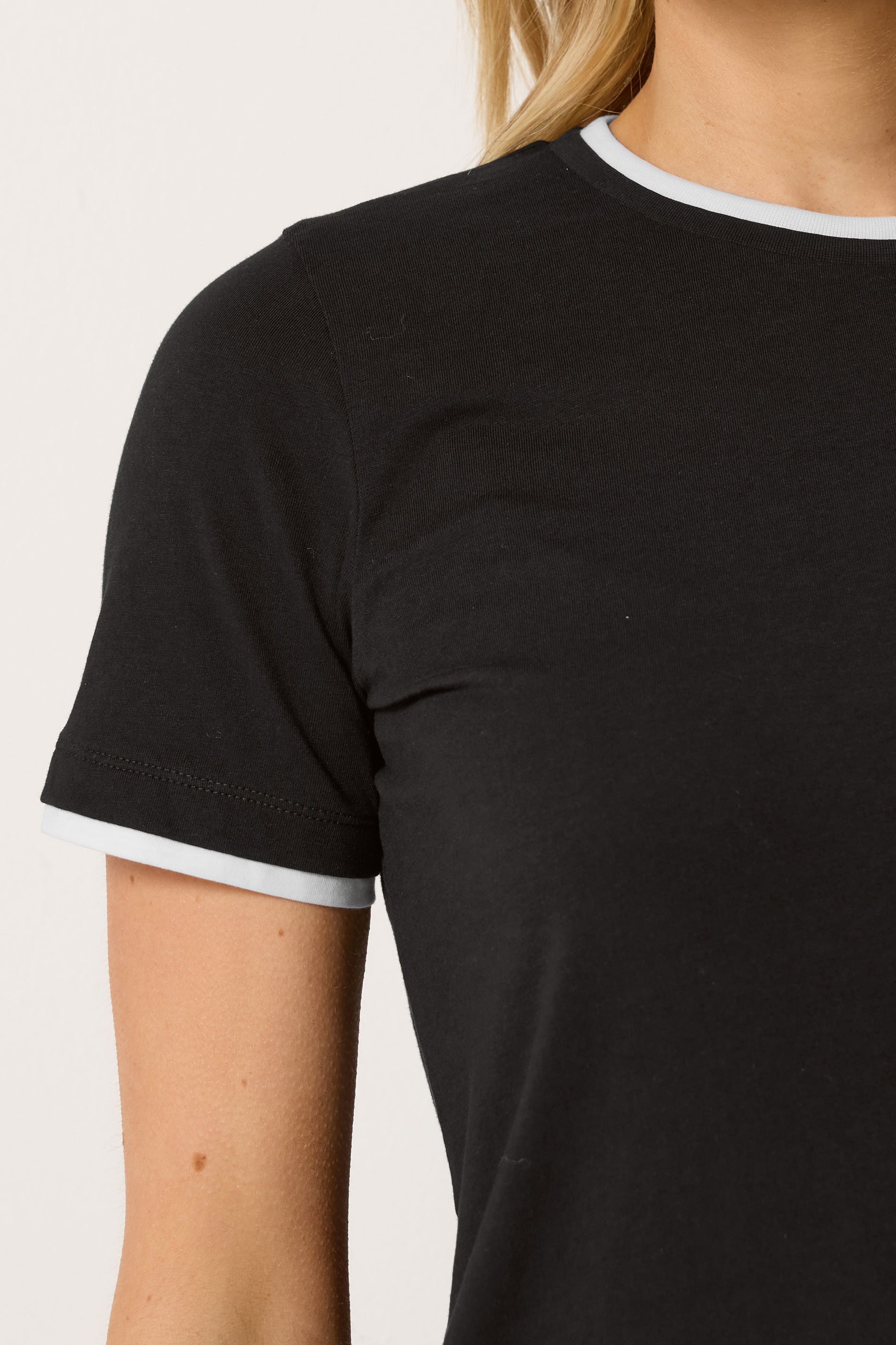 LTS Tall Black Layered Trim T-Shirt | Long Tall Sally 4