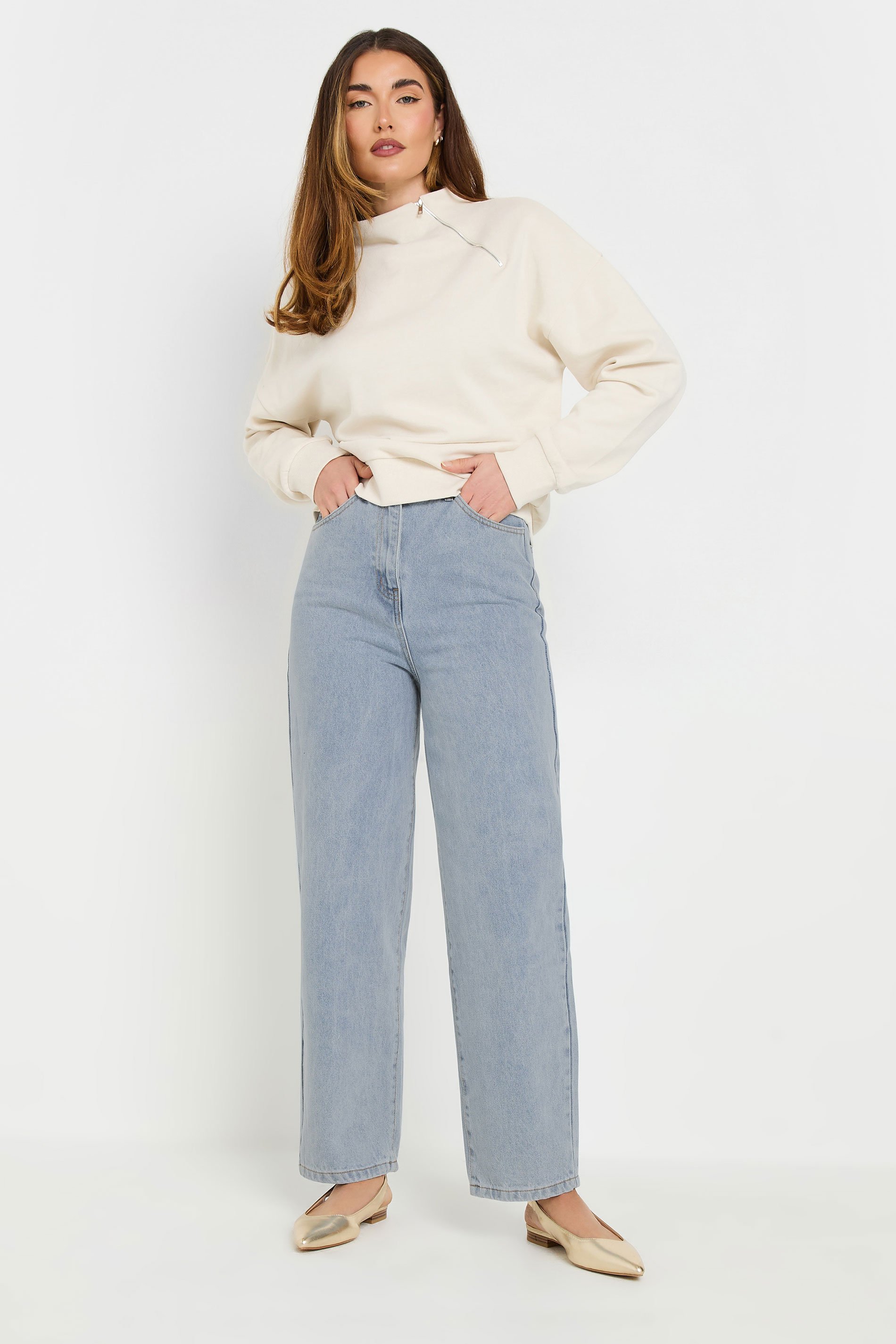 LTS Tall Light Blue Wash Barrel Leg Jeans | Long Tall Sally 2