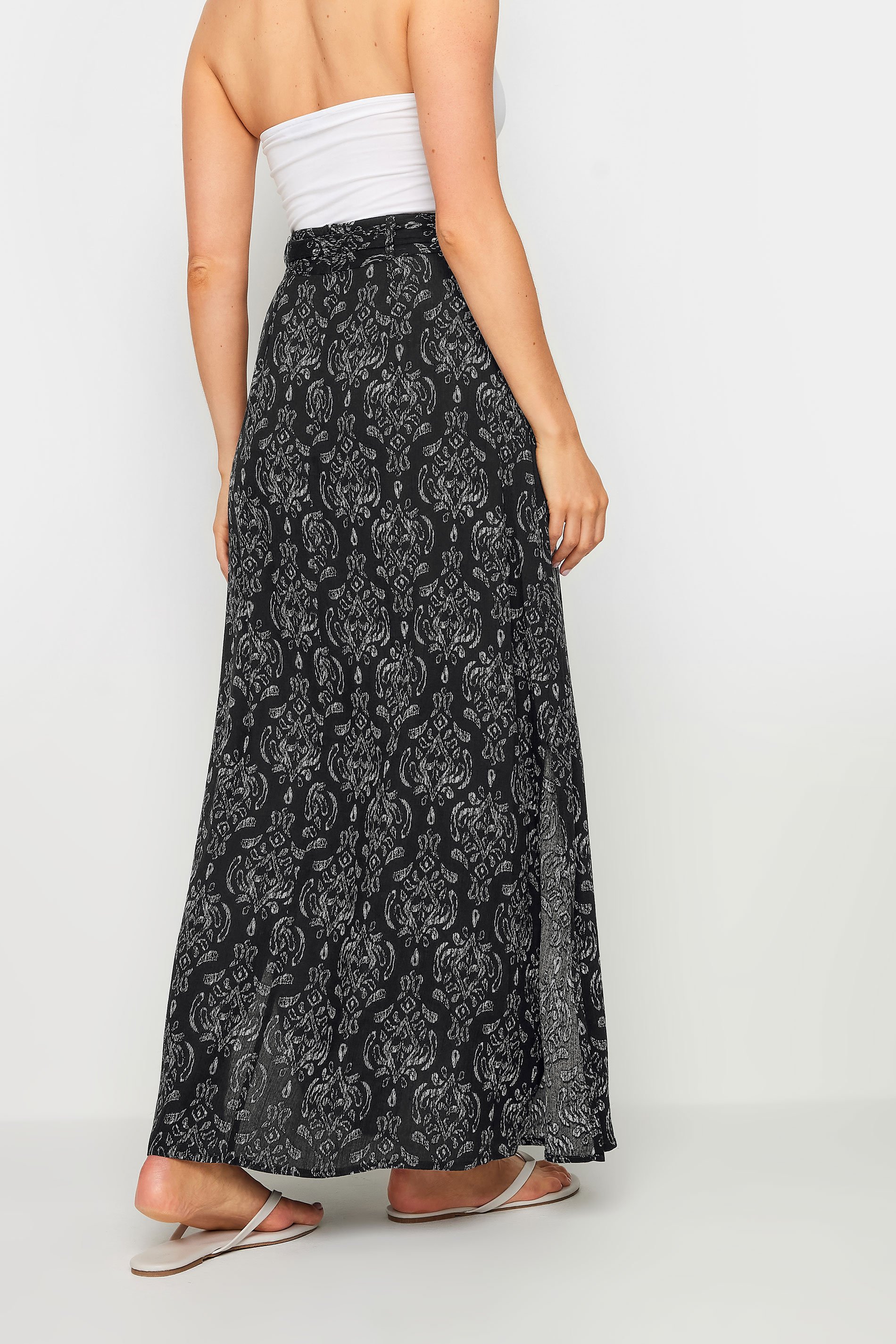 LTS Tall Women's Black Aztec Print Maxi Skirt | Long Tall Sally